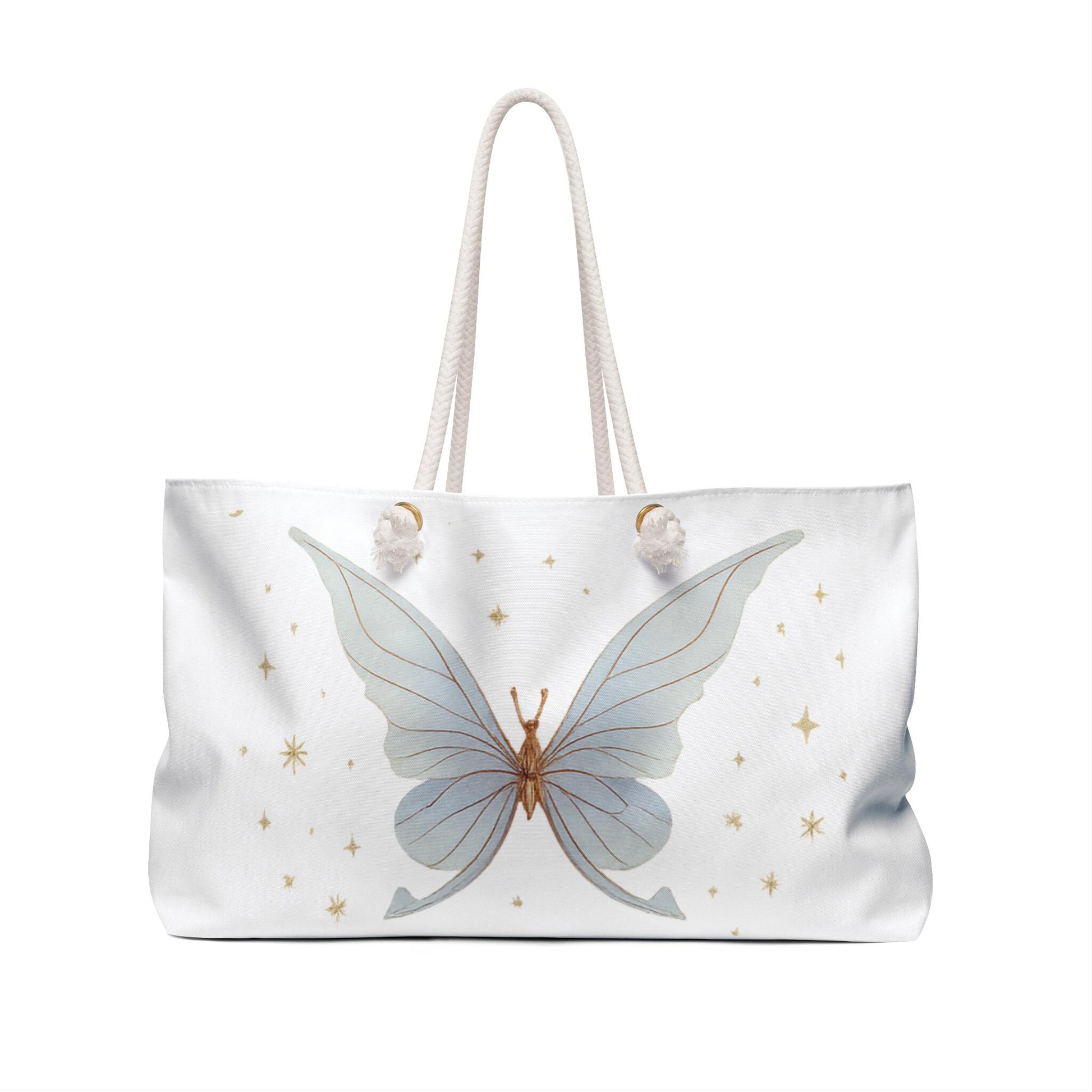 Blue Butterfly Tote Bag Elegant Blue Butterfly Weekender Travel Bag Gifts for Her Happy Mother's Day