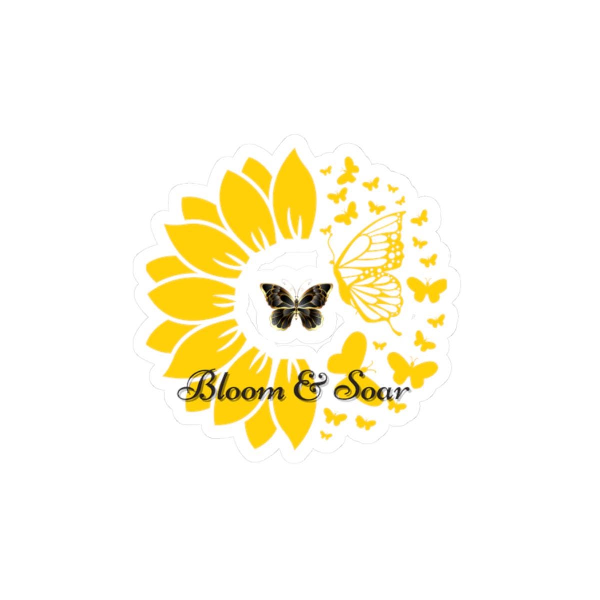 Floral Bloom and Soar Kiss-Cut Stickers, Flower Decal, Nature Lover's Gift, Botanical Laptop Decor, Water Bottle Label