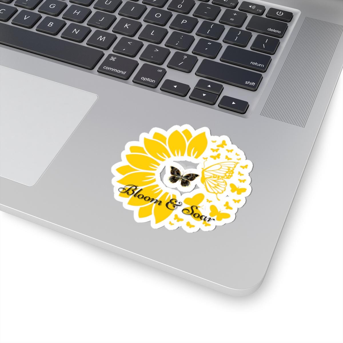Floral Bloom and Soar Kiss-Cut Stickers, Flower Decal, Nature Lover's Gift, Botanical Laptop Decor, Water Bottle Label