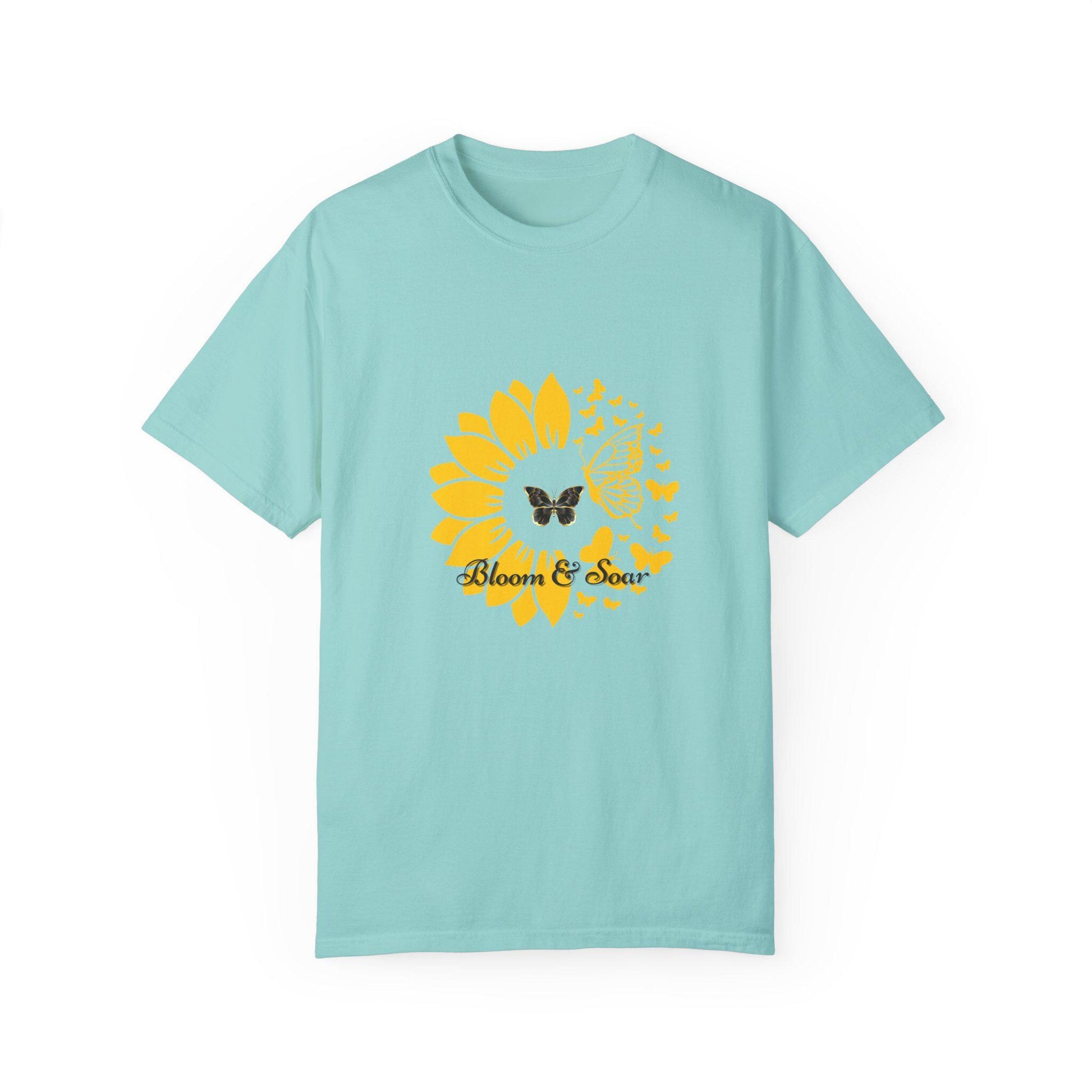 Bloom & Soar T-Shirt, Unisex Butterfly Graphic Tee, Floral Summer Shirt, Gift for Nature Lovers, Positive Vibes Fashion