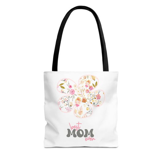 Best Mom Ever Floral Tote Bag, Gift for Mom, Mother's Day Tote, Boho Chic Bag, Everyday Shopping Tote, Eco-Friendly Bag