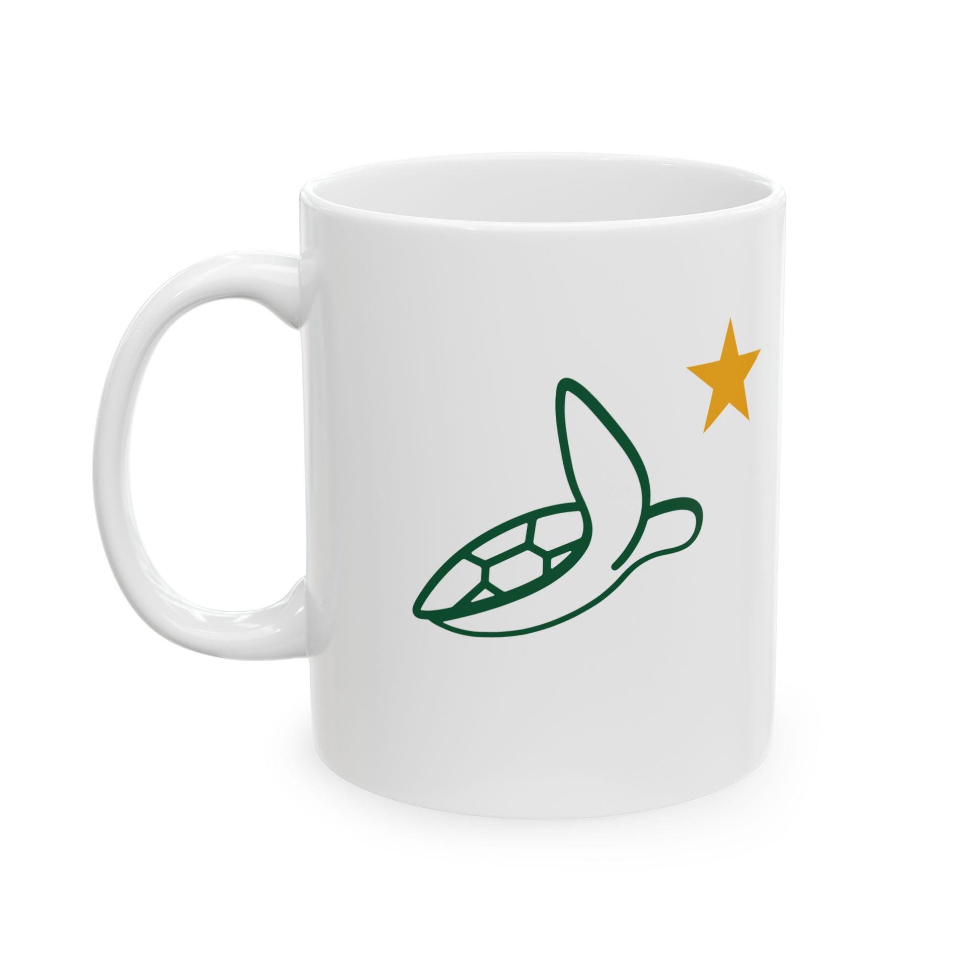Minimalist Turtle Mug with Star - Cute Animal Coffee Cup, Nature Lover Gift, Ocean Decor, 11oz Ceramic Mug