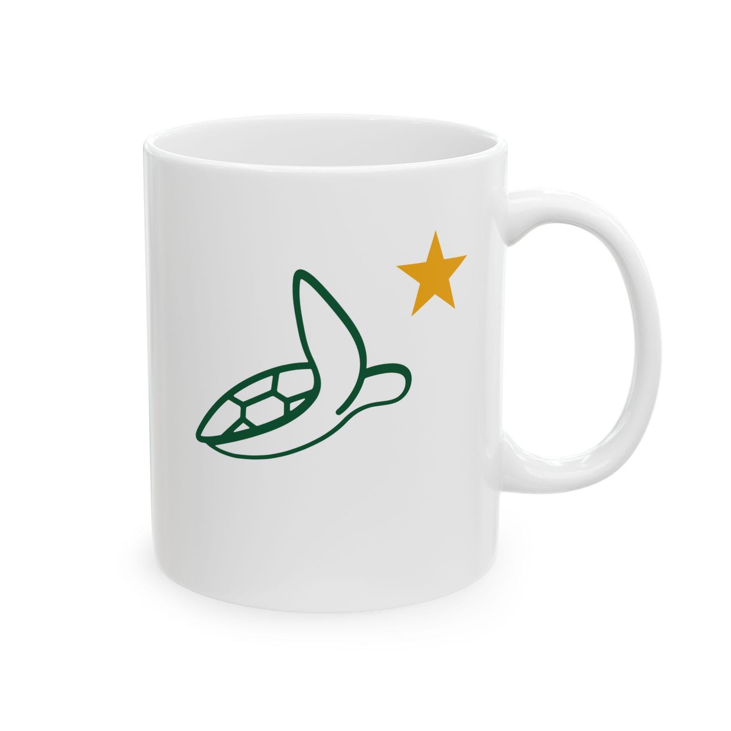 Minimalist Turtle Mug with Star - Cute Animal Coffee Cup, Nature Lover Gift, Ocean Decor, 11oz Ceramic Mug