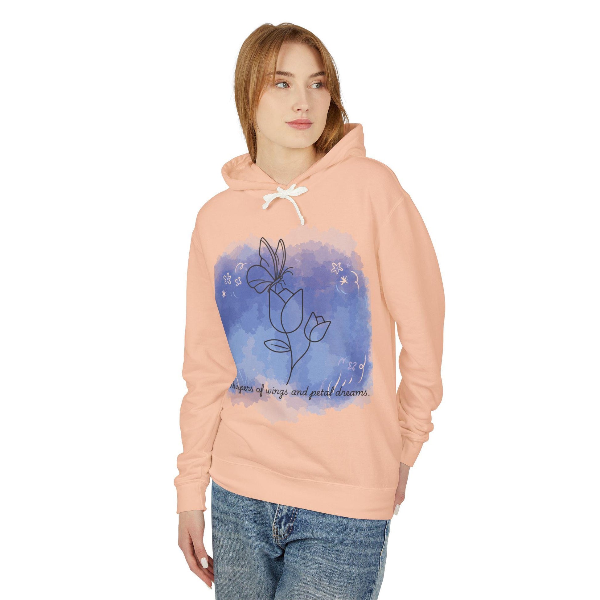 Whimsical Floral Dream Hoodie, Unisex Lightweight Sweatshirt, Perfect for Relaxing, Gift for Nature Lovers, Spring Fashion