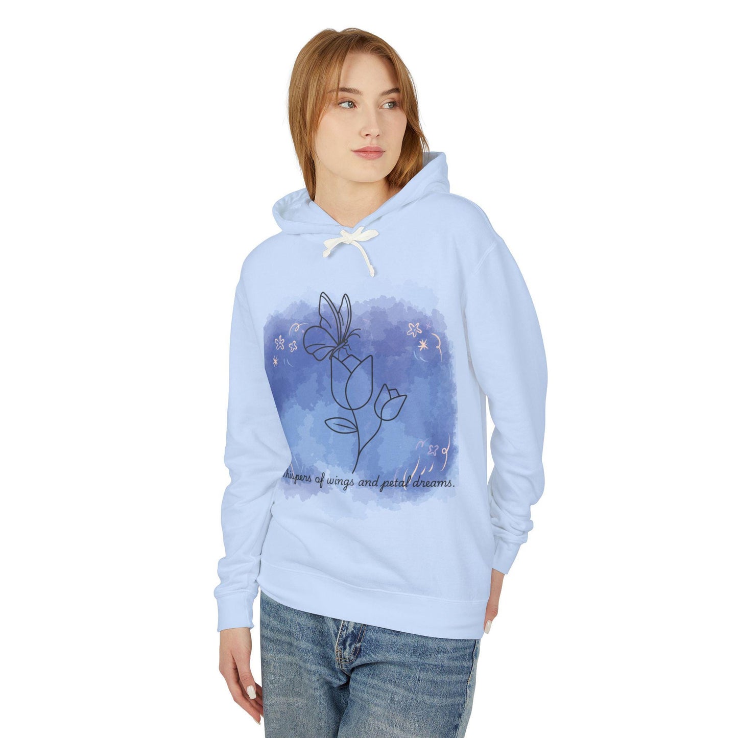 Whimsical Floral Dream Hoodie, Unisex Lightweight Sweatshirt, Perfect for Relaxing, Gift for Nature Lovers, Spring Fashion