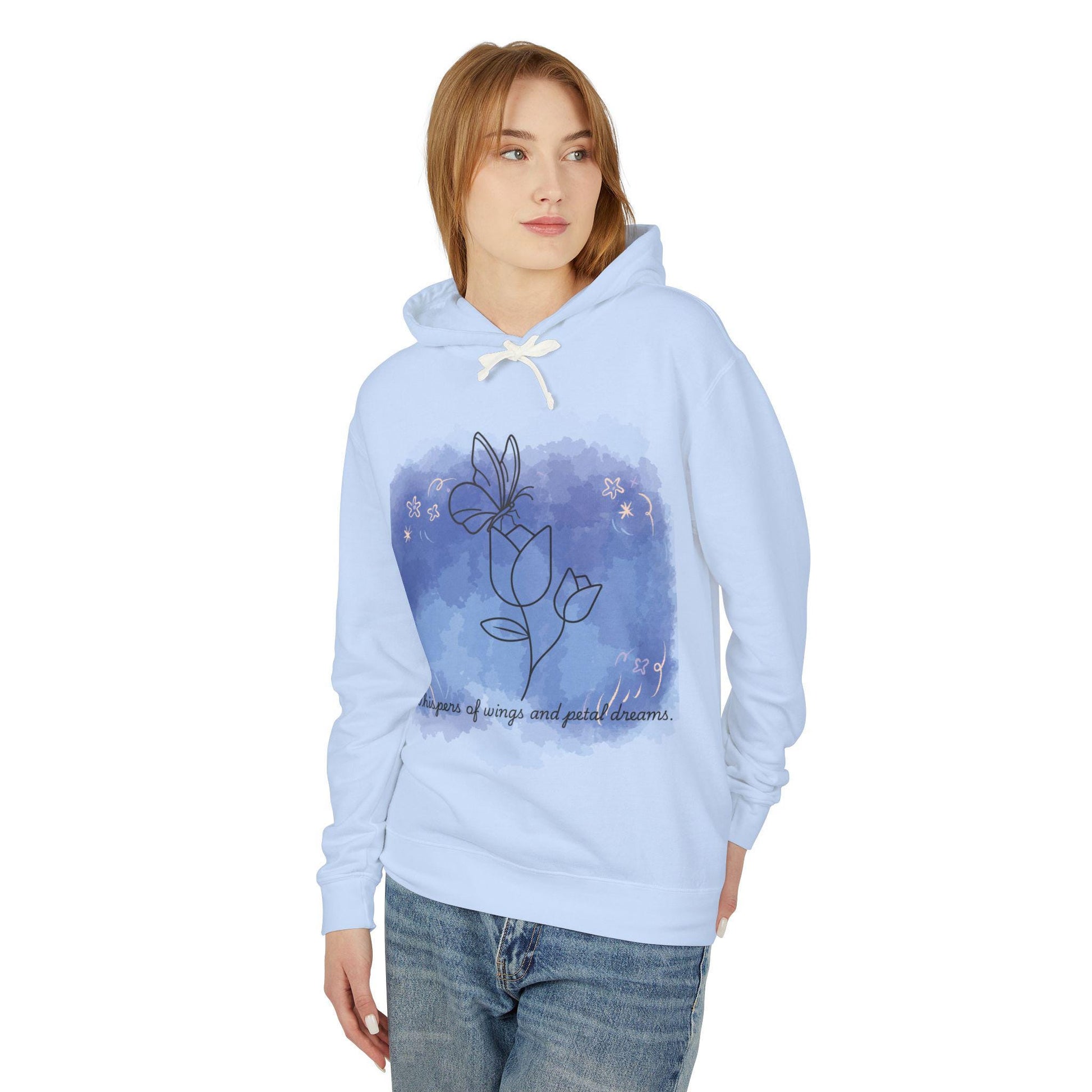 Whimsical Floral Dream Hoodie, Unisex Lightweight Sweatshirt, Perfect for Relaxing, Gift for Nature Lovers, Spring Fashion