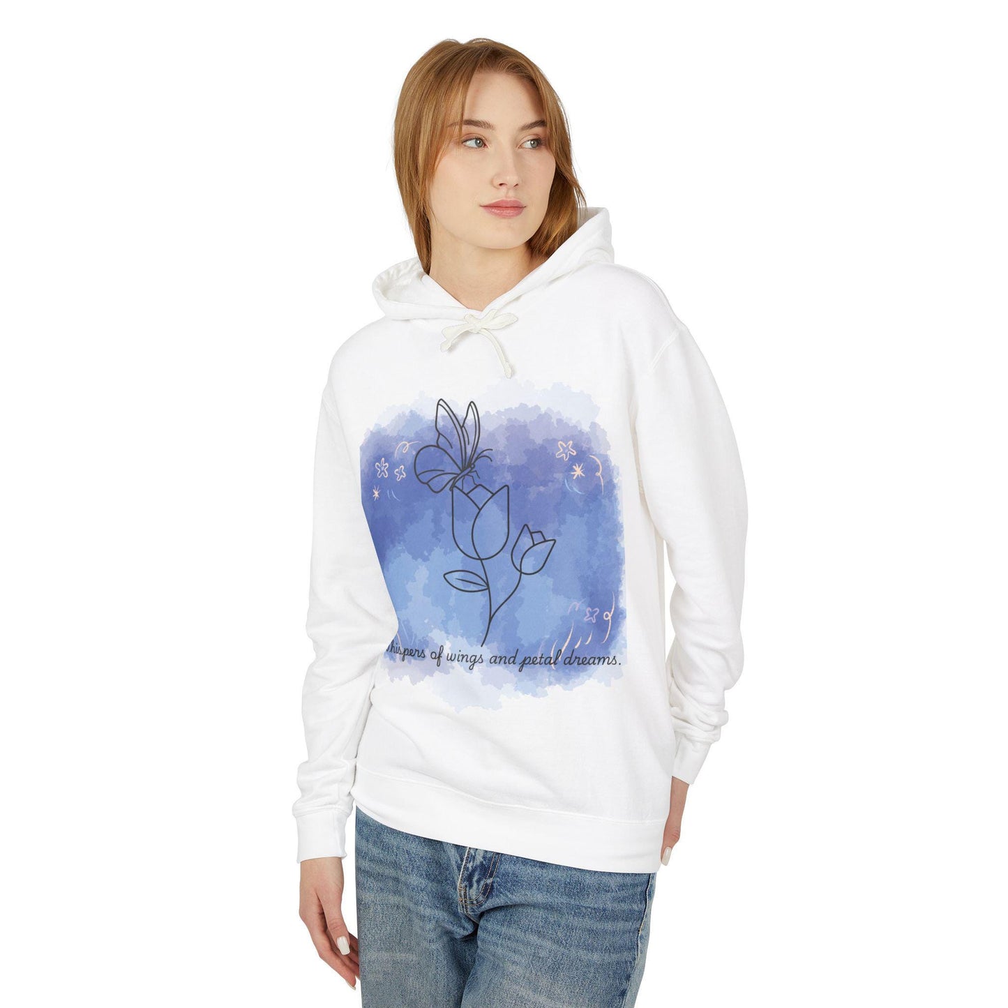 Whimsical Floral Dream Hoodie, Unisex Lightweight Sweatshirt, Perfect for Relaxing, Gift for Nature Lovers, Spring Fashion