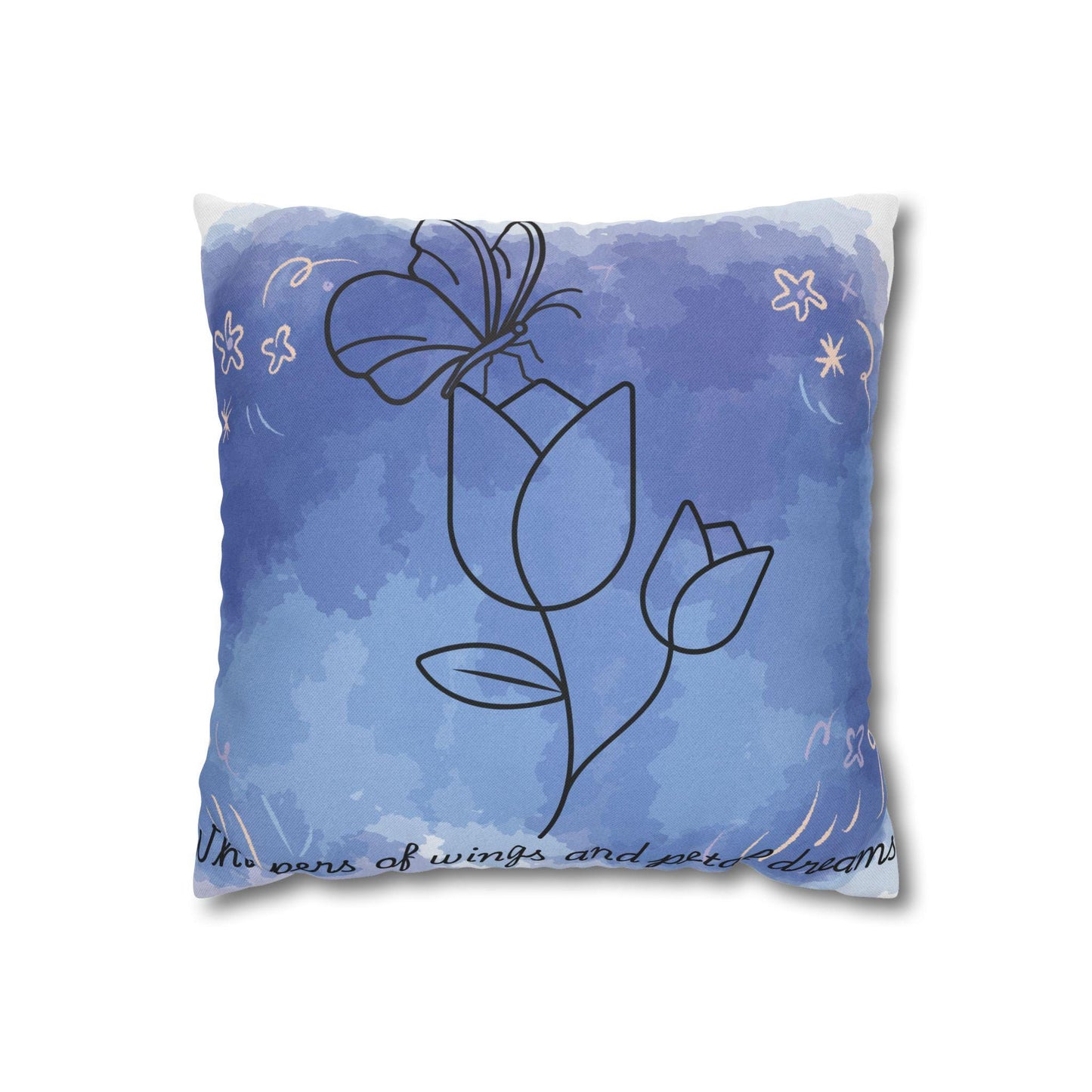 Whimsical Floral Pillowcase, Cozy Decor Gift, Bedroom Accent, Boho Home, Dreamy Atmosphere, Mother's Day