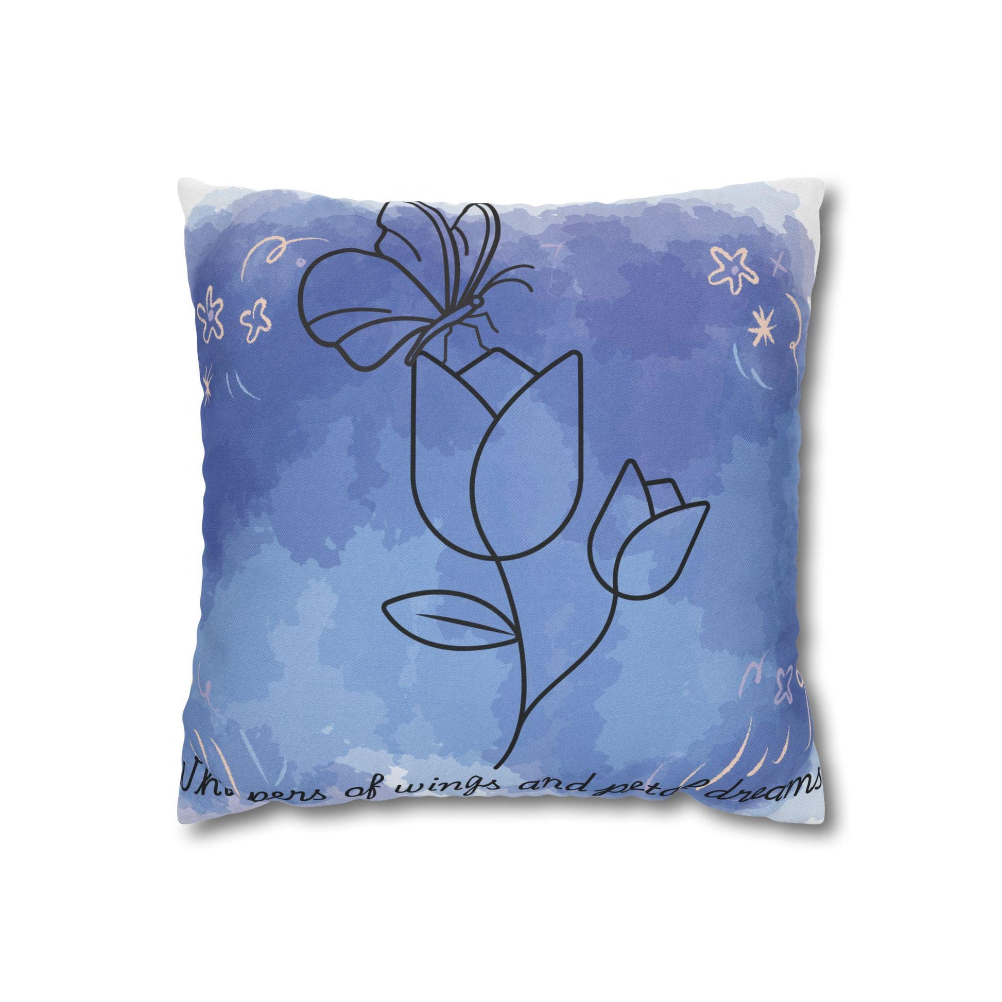 Whimsical Floral Pillowcase, Cozy Decor Gift, Bedroom Accent, Boho Home, Dreamy Atmosphere, Mother's Day