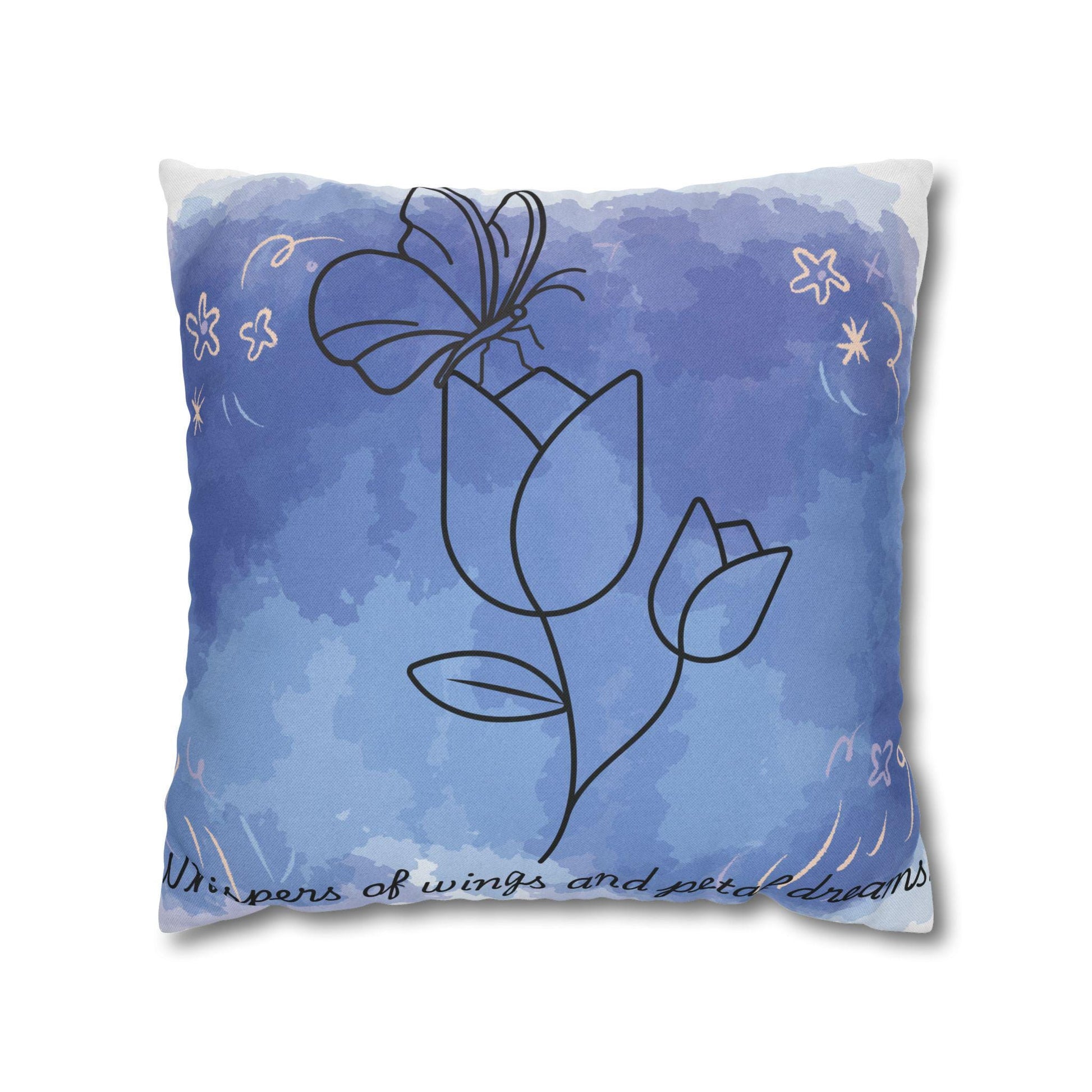 Whimsical Floral Pillowcase, Cozy Decor Gift, Bedroom Accent, Boho Home, Dreamy Atmosphere, Mother's Day