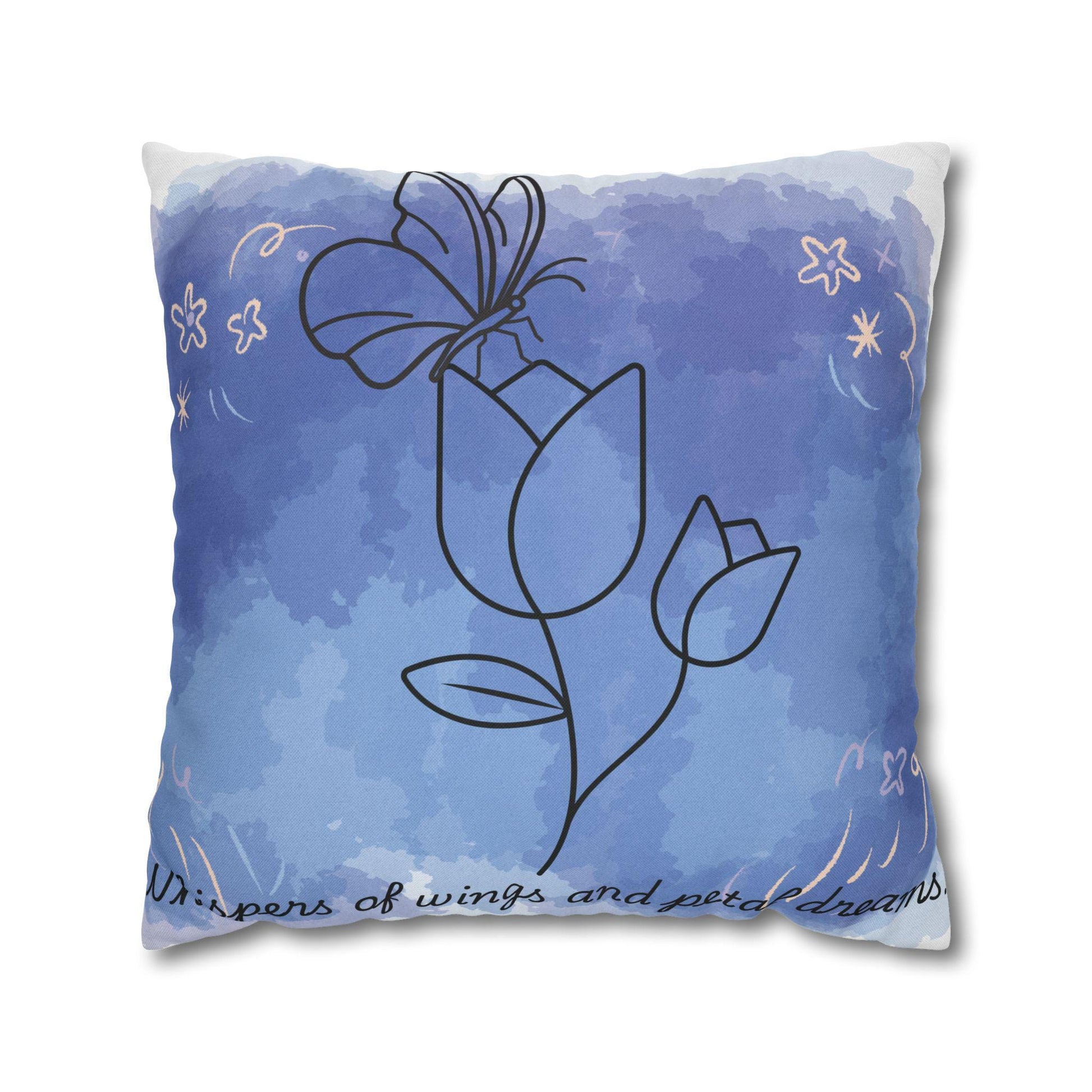 Whimsical Floral Pillowcase, Cozy Decor Gift, Bedroom Accent, Boho Home, Dreamy Atmosphere, Mother's Day