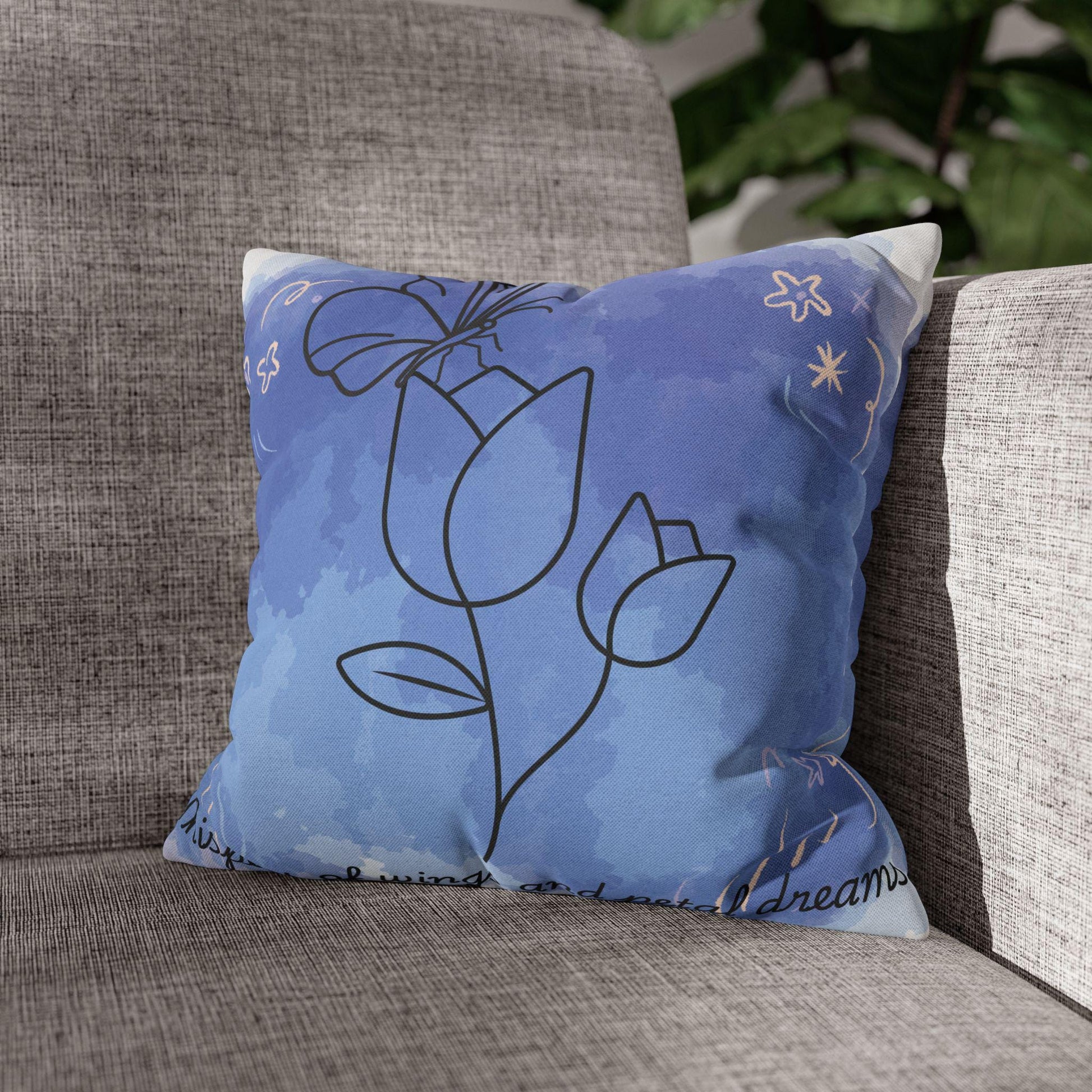 Whimsical Floral Pillowcase, Cozy Decor Gift, Bedroom Accent, Boho Home, Dreamy Atmosphere, Mother's Day