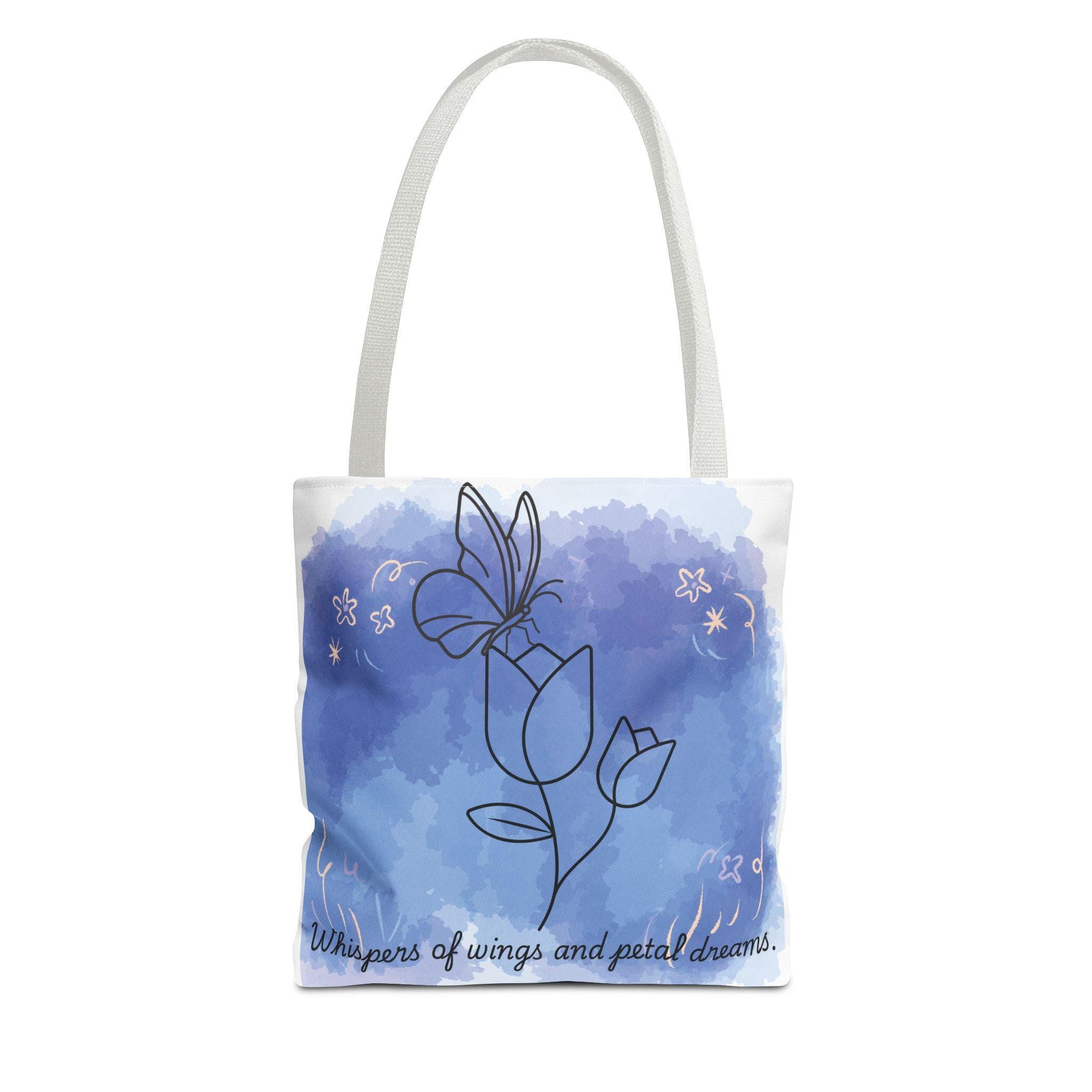 Whimsical Floral Tote Bag, Butterfly & Bloom Design, Dreamy Gift, Eco-Friendly Shopper, Perfect for Spring, Beach Bag, Garden Lover