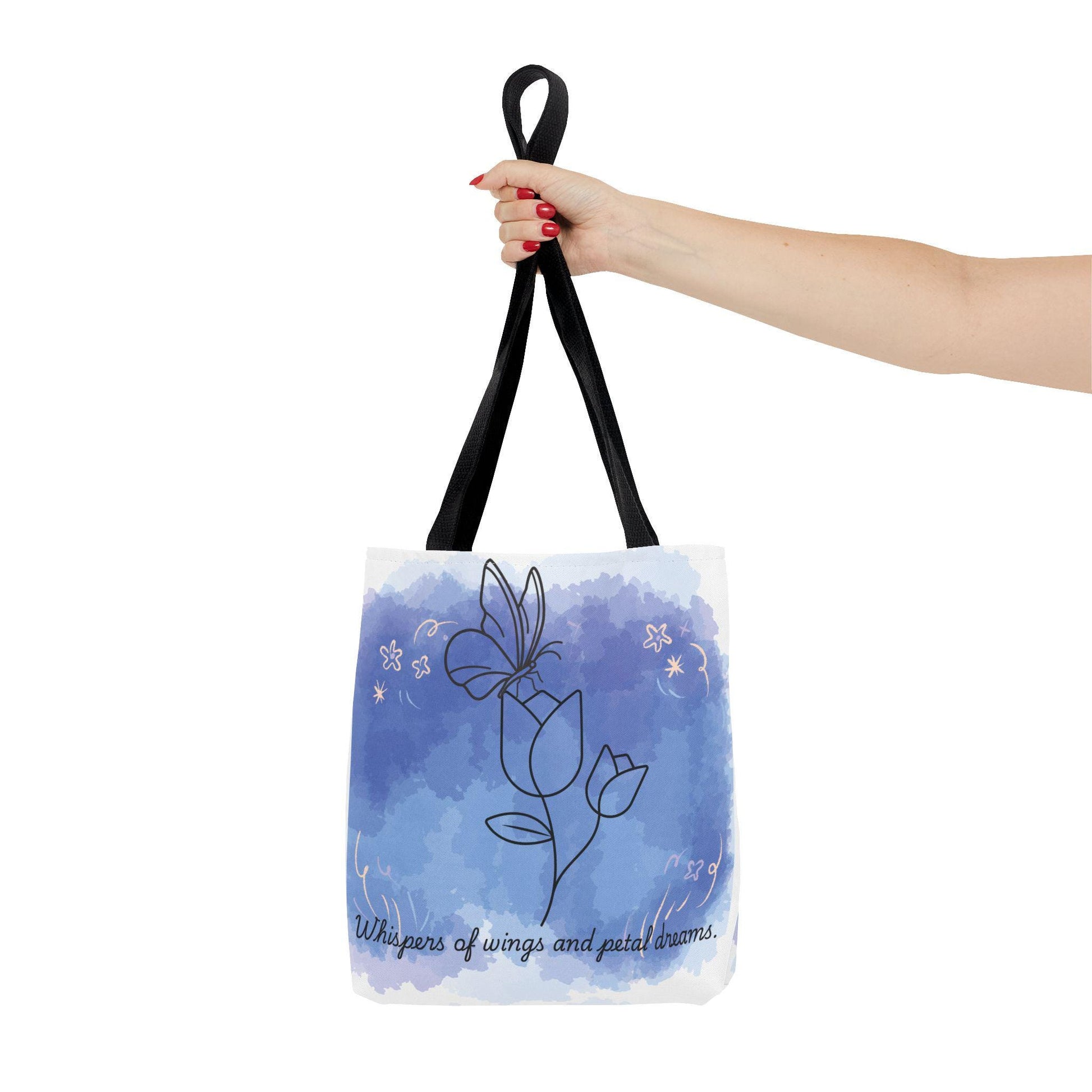 Whimsical Floral Tote Bag, Butterfly & Bloom Design, Dreamy Gift, Eco-Friendly Shopper, Perfect for Spring, Beach Bag, Garden Lover