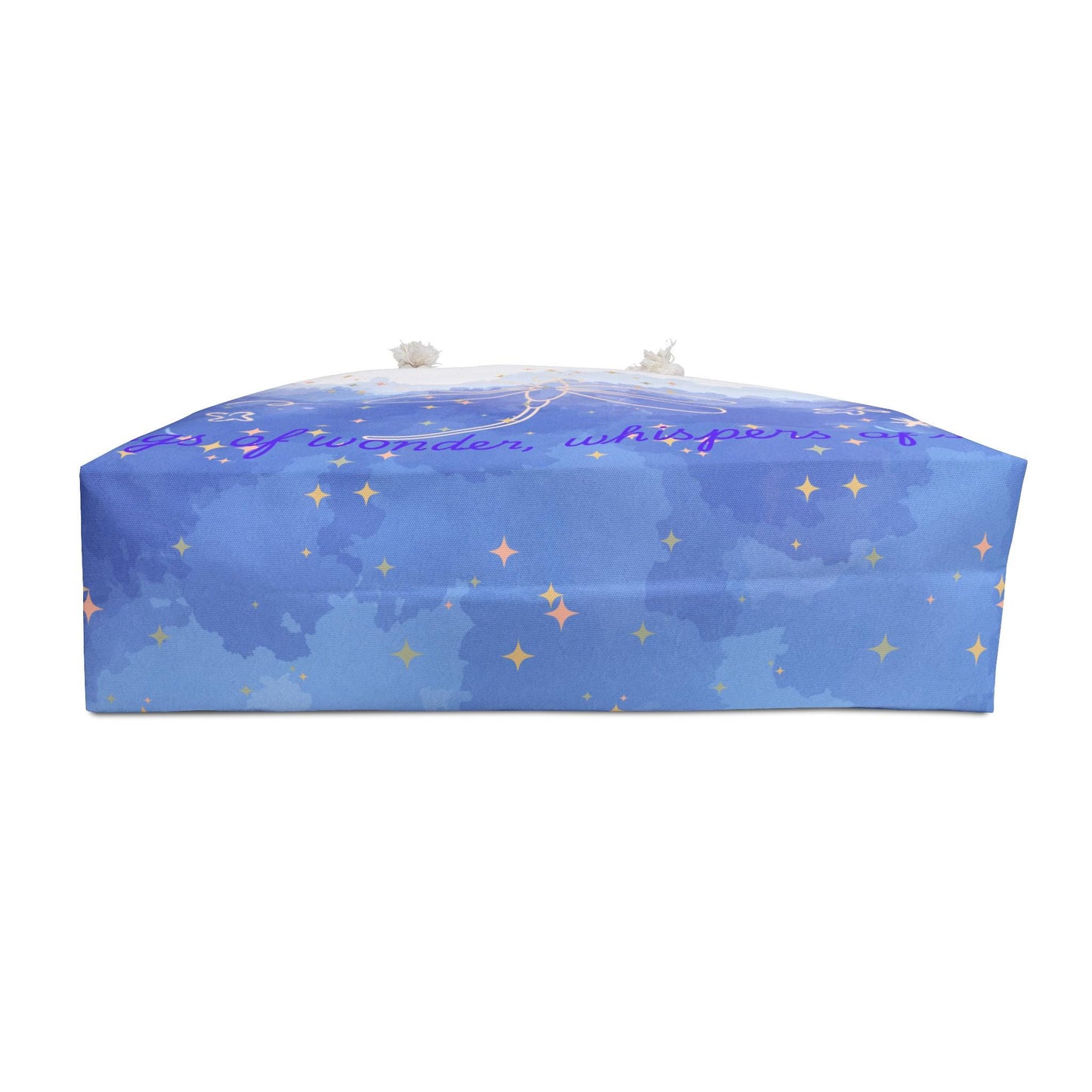 Celestial Weekender Bag with Dragonfly & Quote – Whimsical Starry Travel Tote, Boho Overnight Bag, Beach Gift for Her, Stardust Cove