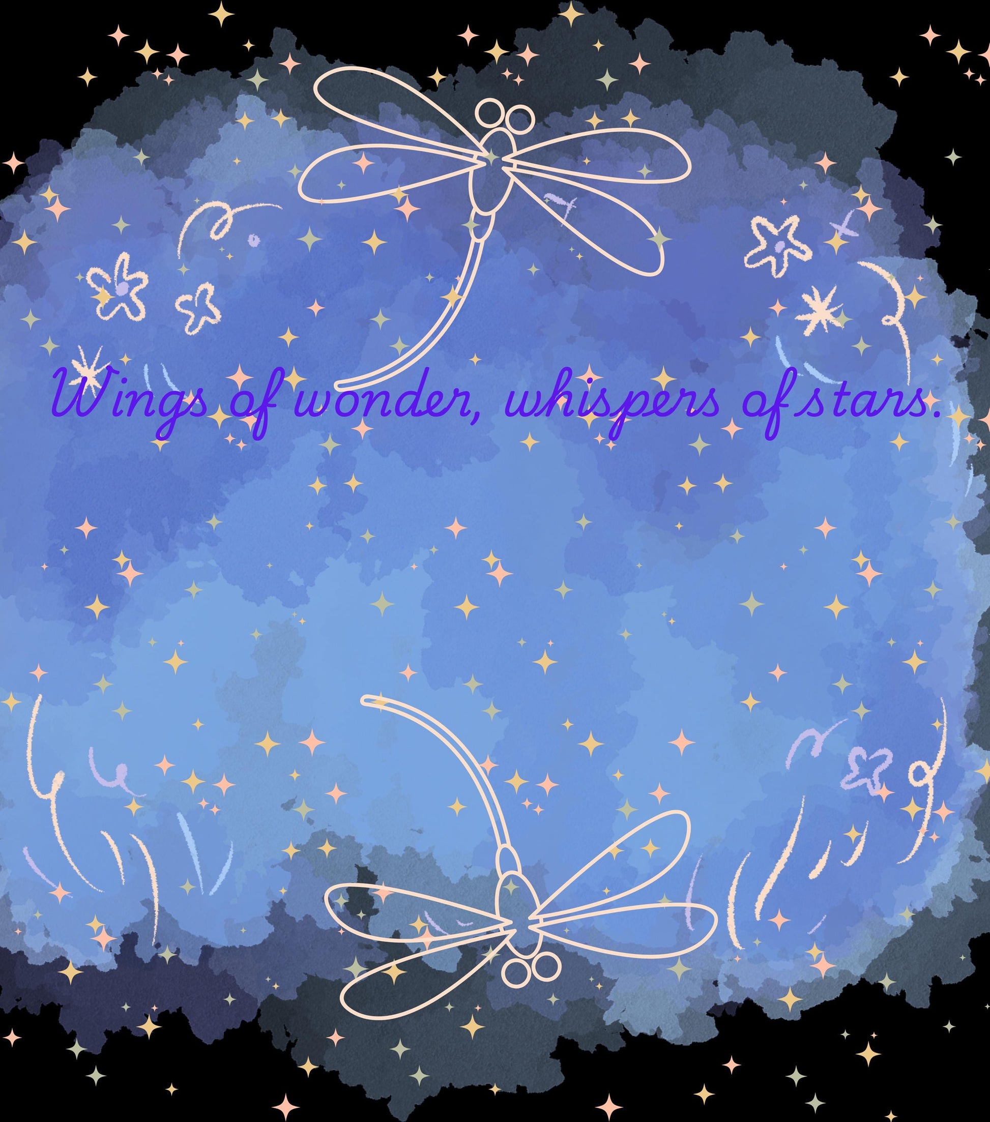 Celestial Weekender Bag with Dragonfly & Quote – Whimsical Starry Travel Tote, Boho Overnight Bag, Beach Gift for Her, Stardust Cove