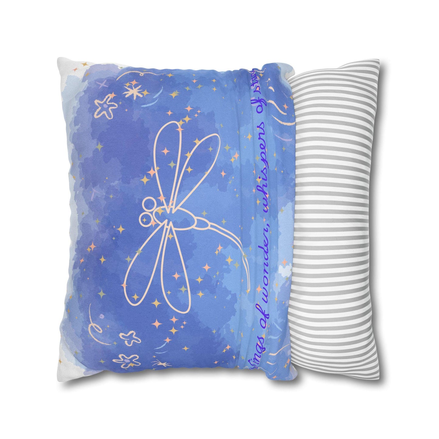 Whimsical Dragonfly Pillowcase - Cozy Home Decor, Gift for Nature Lovers, Dreamy Bedroom Accent, Decorative Cushion Cover, Boho Style