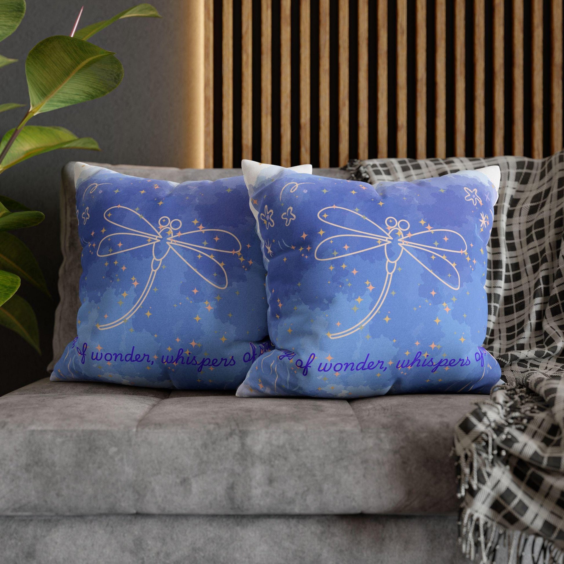 Whimsical Dragonfly Pillowcase - Cozy Home Decor, Gift for Nature Lovers, Dreamy Bedroom Accent, Decorative Cushion Cover, Boho Style