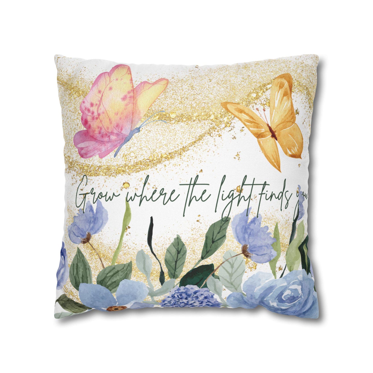 Botanical Decorative Pillow, Grow Where the Light Finds You, Floral Home Decor, Gift for Nature Lovers, Spring Decor, Cozy Accent