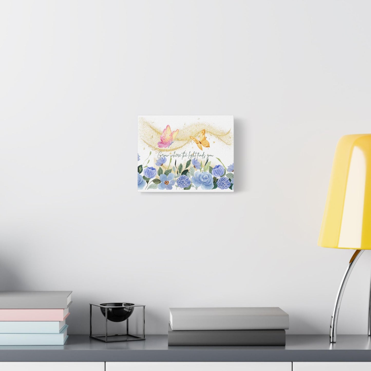 Inspirational Floral Canvas Art - "Grow Where the Light Finds You" - Home Decor, Gift for Her, Wall Art, Nursery Decor, Nature Lover