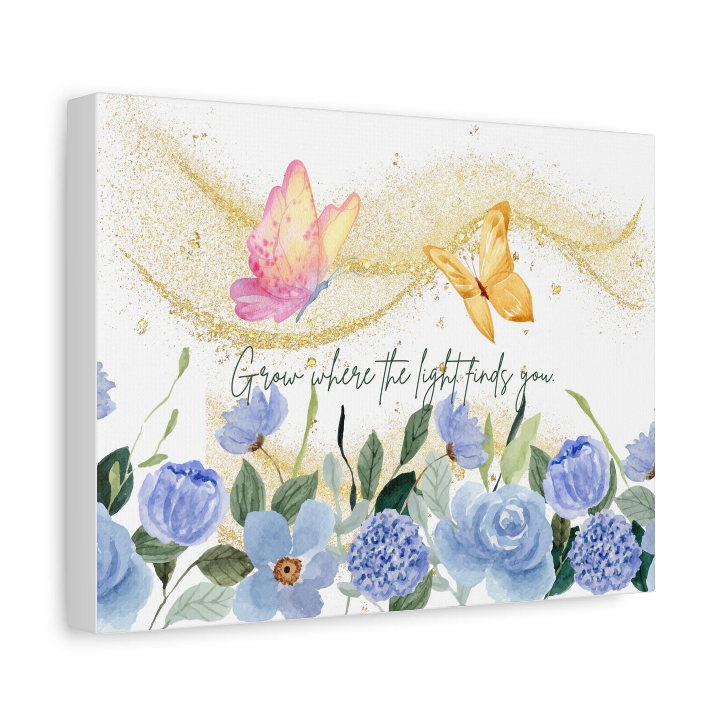 Inspirational Floral Canvas Art - "Grow Where the Light Finds You" - Home Decor, Gift for Her, Wall Art, Nursery Decor, Nature Lover