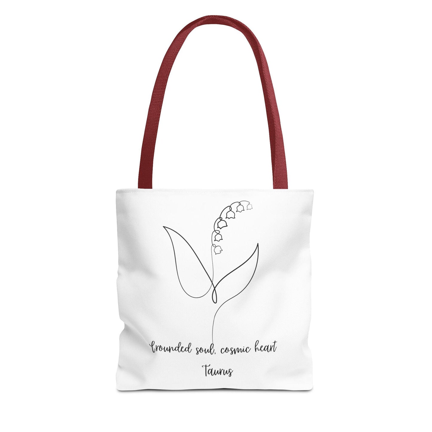 Tote Bag, Floral Zodiac Taurus Tote, Astrology Gift, Cosmic Heart Tote, Eco-Friendly Shopping Bag, Canvas Tote for Everyday Use