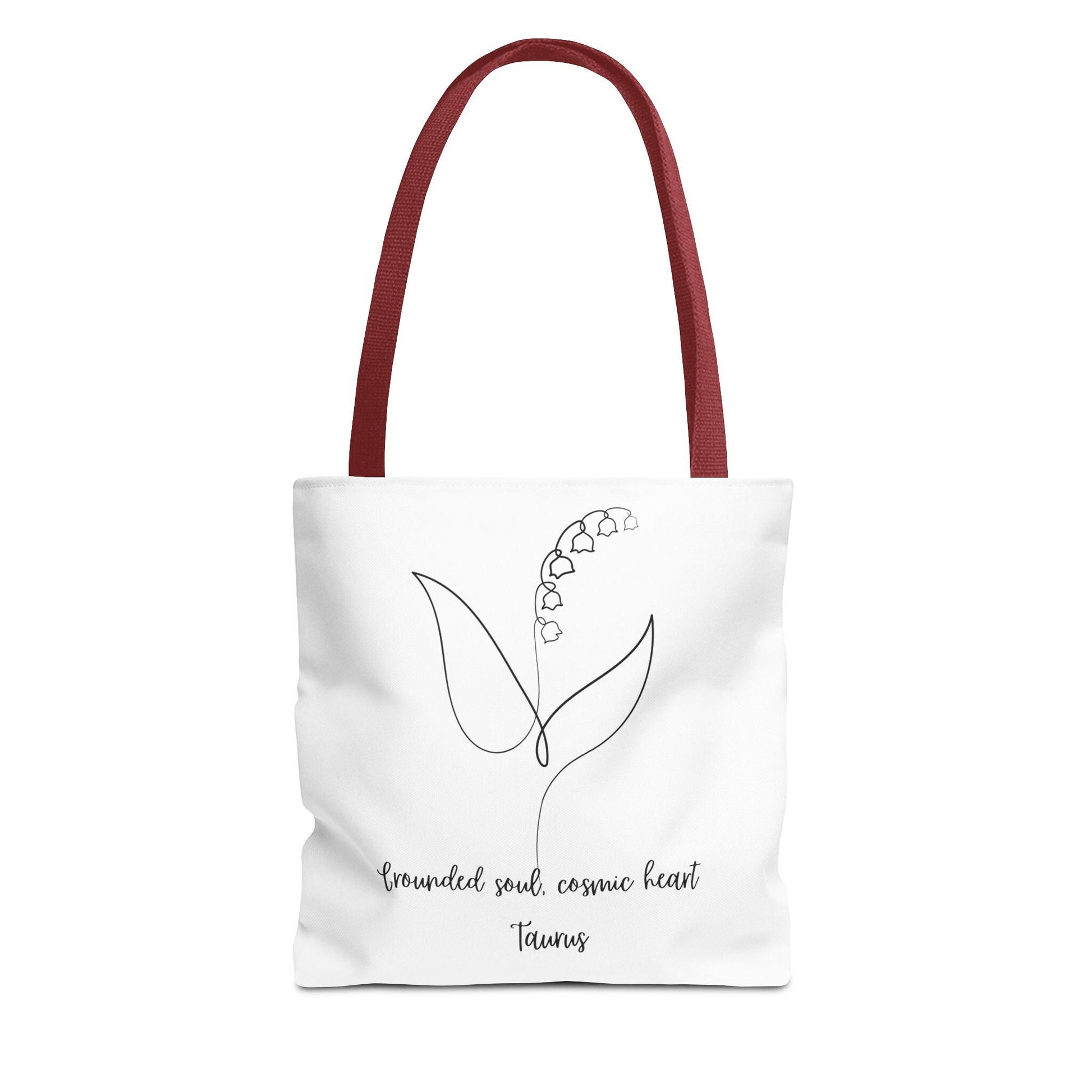 Tote Bag, Floral Zodiac Taurus Tote, Astrology Gift, Cosmic Heart Tote, Eco-Friendly Shopping Bag, Canvas Tote for Everyday Use