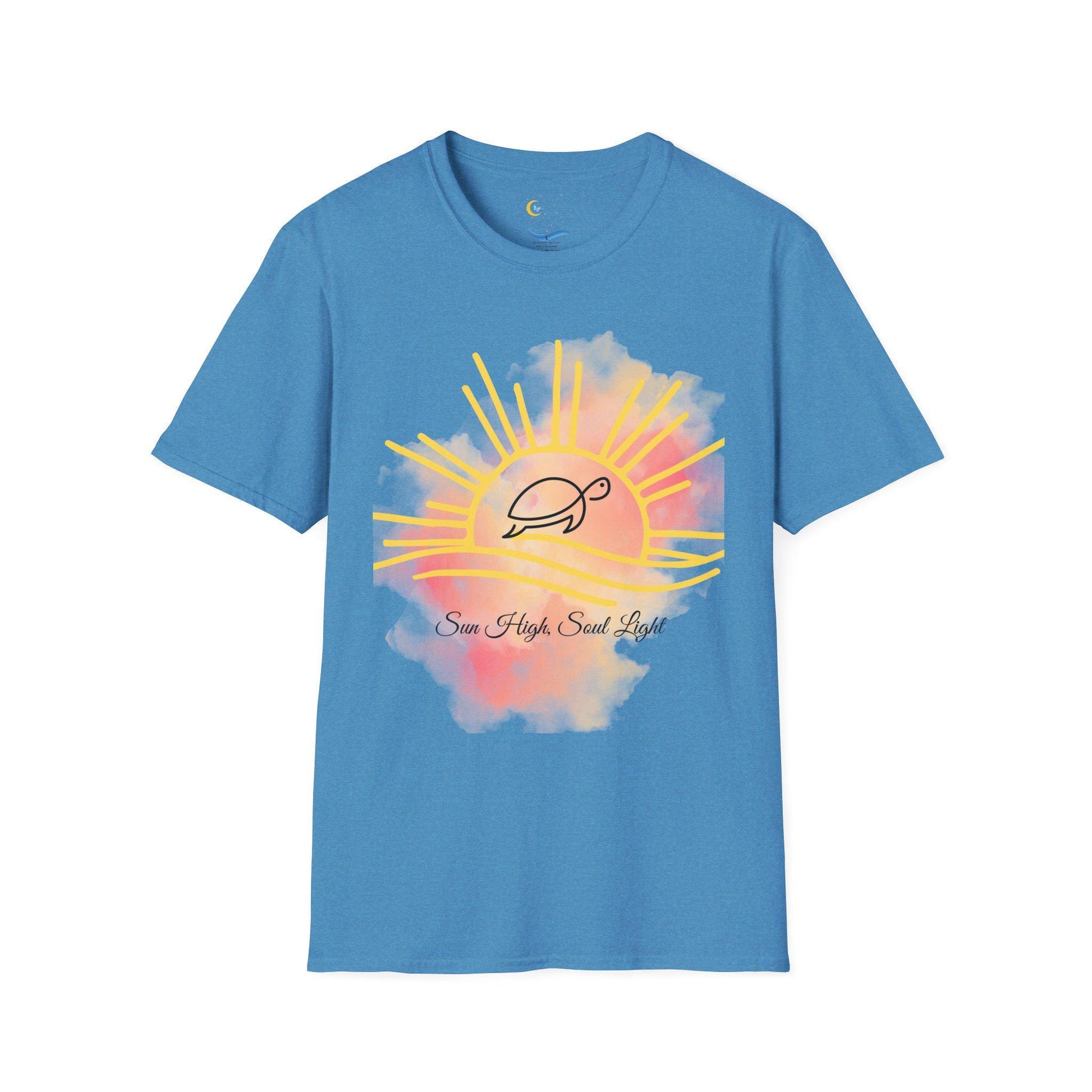 Sea Turlte Sun Tee-Vibrant Ocean Sunset Graphic T-Shirt -Beachy Coastal Shirt- Sea Life Shirt Summer Nature Shirt-Uni-sex Eco Tee