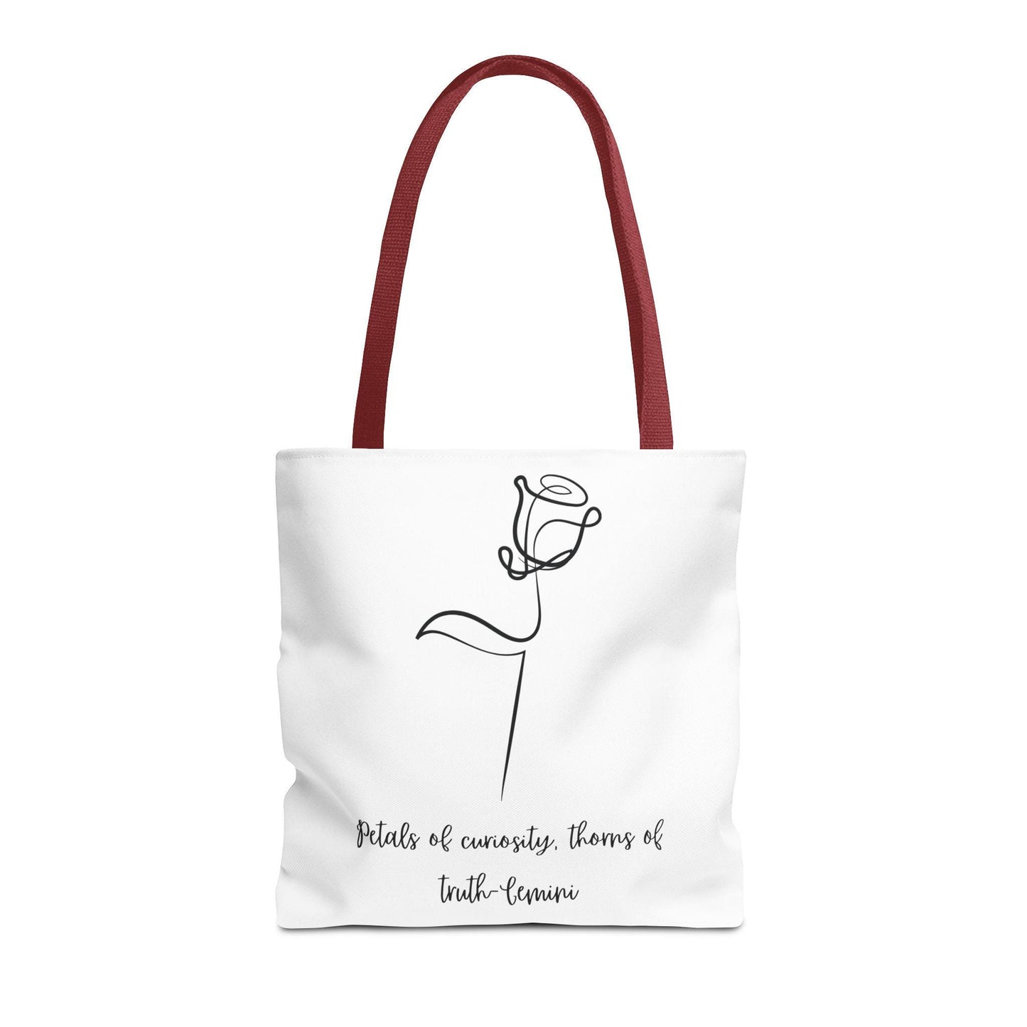 Minimalist Flower Tote Bag, Perfect for Gift, Grocery, Beach Day, Eco-Friendly, Petals of Curiosity, Thorns of Truth