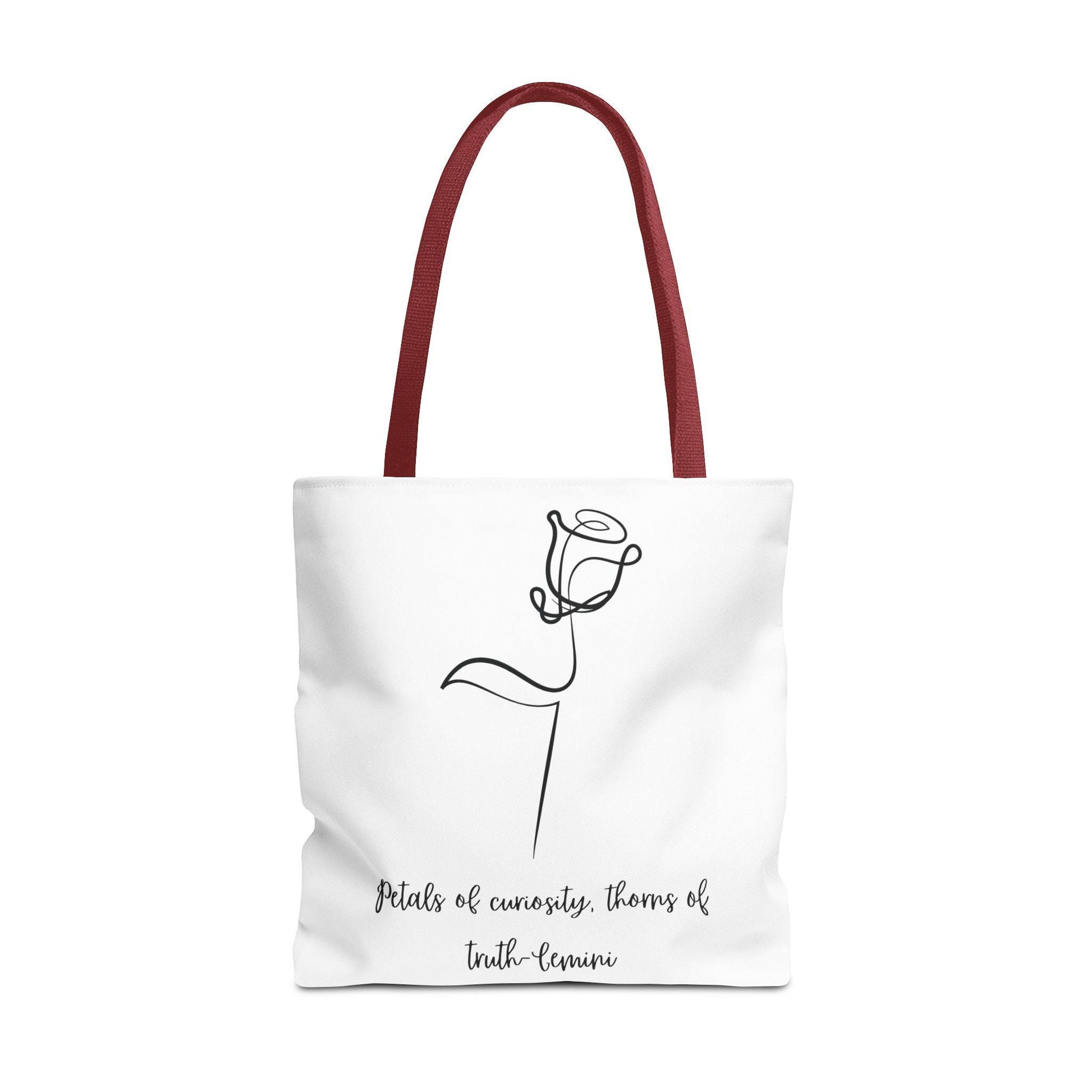 Minimalist Flower Tote Bag, Perfect for Gift, Grocery, Beach Day, Eco-Friendly, Petals of Curiosity, Thorns of Truth