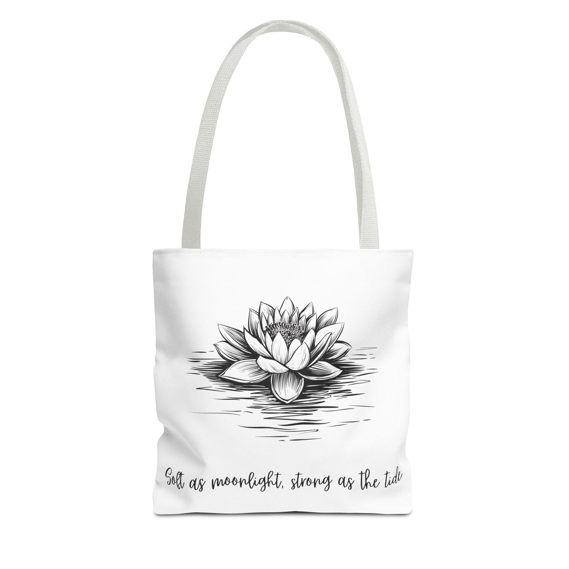 Lotus Inspiring Tote Bag - Eco-Friendly, Motivational Gift, Beach Essentials, Reusable Grocery Bag, Yoga & Meditation