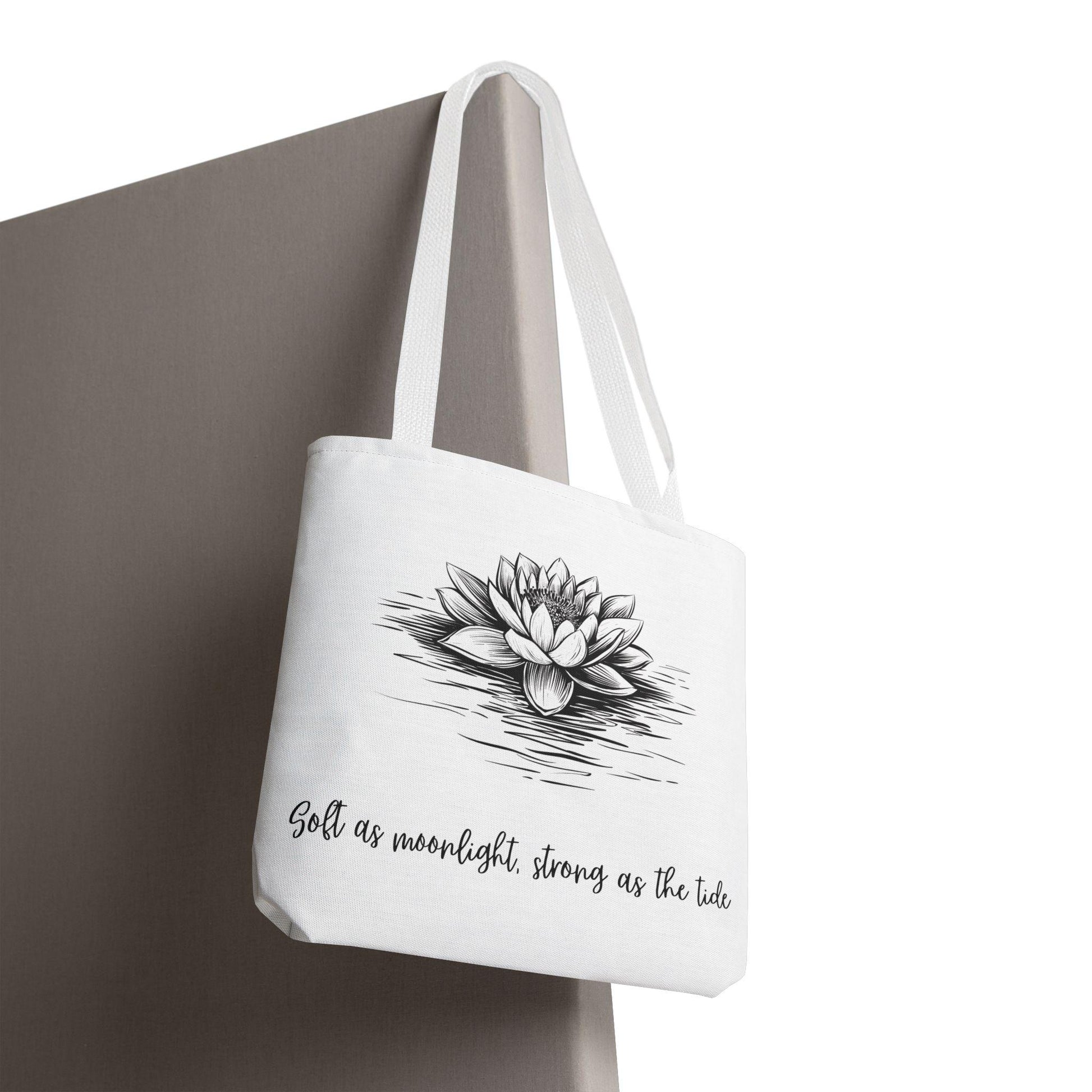 Lotus Inspiring Tote Bag - Eco-Friendly, Motivational Gift, Beach Essentials, Reusable Grocery Bag, Yoga & Meditation