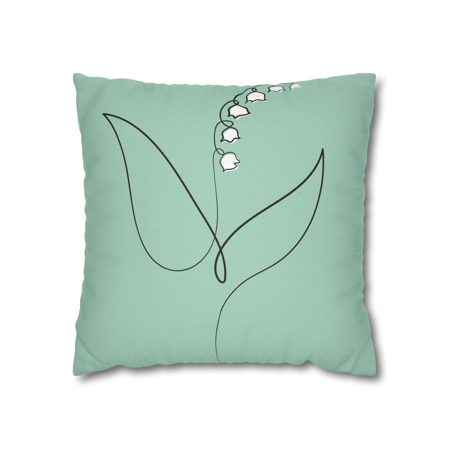 Mint Green Pillowcase, Lily of the Valley Home Decor, Botanical Throw Pillow, Floral Accent Cushion Cover, Bedroom Decoration, Soft