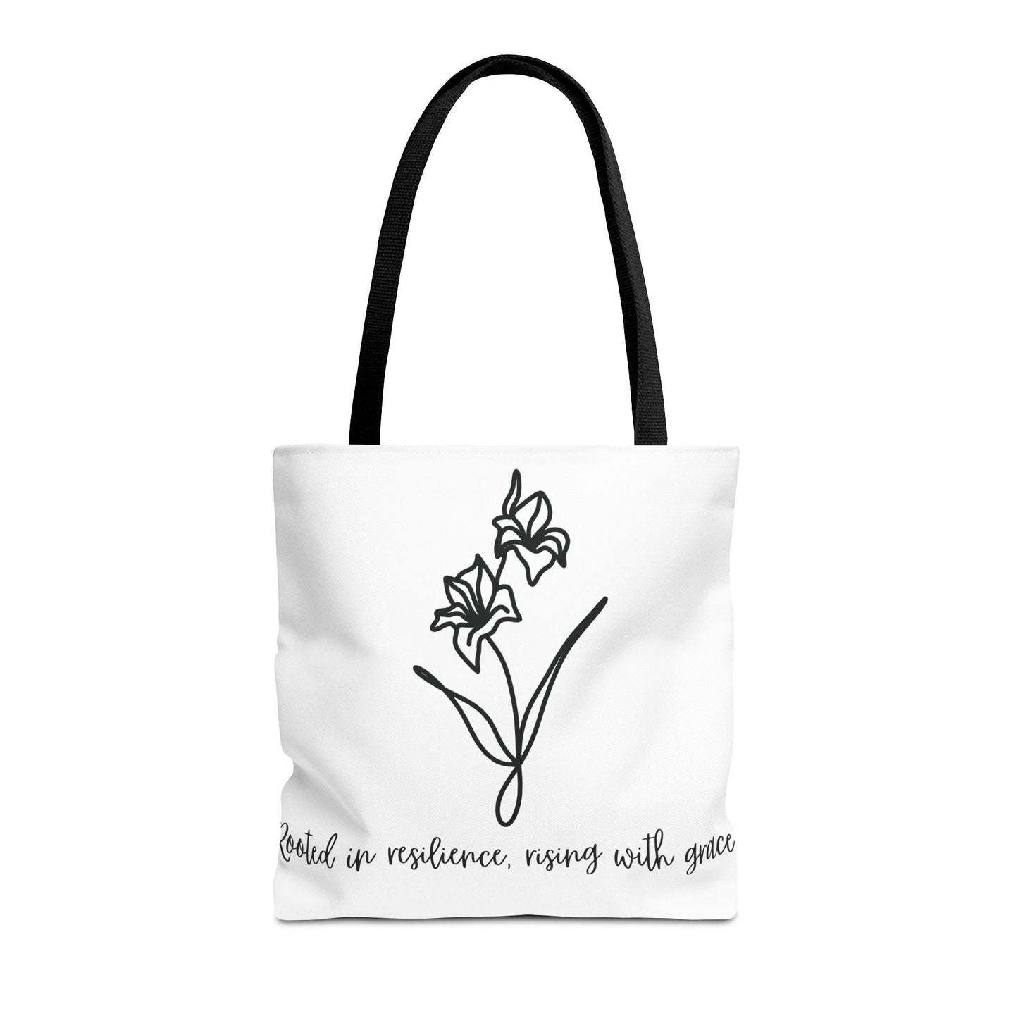 Gladiolus Agust Flower Tote Bag - Floral Quote Shopping Bag, Nature Lover Gift, Botanical Tote, Plant Lady Accessory, Farmhouse Style Purse