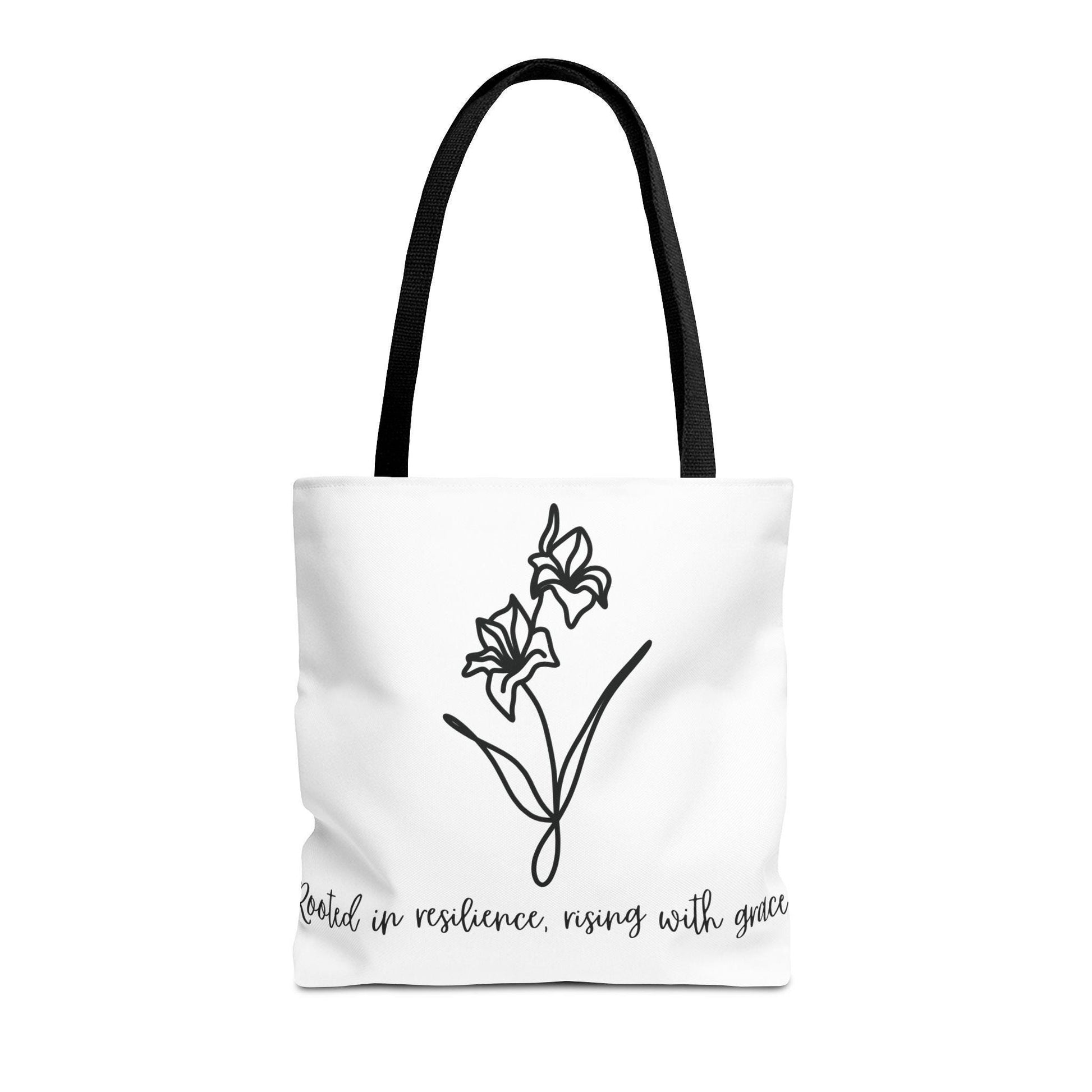 Gladiolus Agust Flower Tote Bag - Floral Quote Shopping Bag, Nature Lover Gift, Botanical Tote, Plant Lady Accessory, Farmhouse Style Purse
