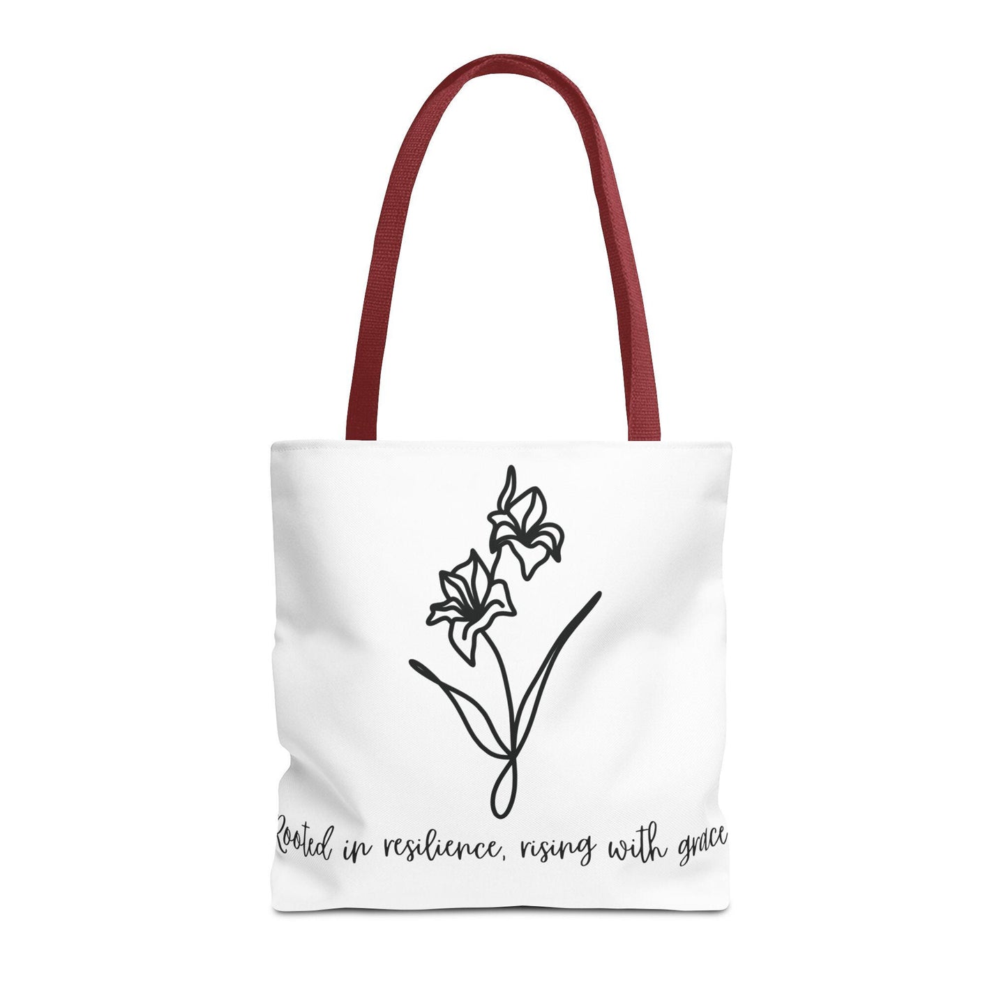Gladiolus Agust Flower Tote Bag - Floral Quote Shopping Bag, Nature Lover Gift, Botanical Tote, Plant Lady Accessory, Farmhouse Style Purse