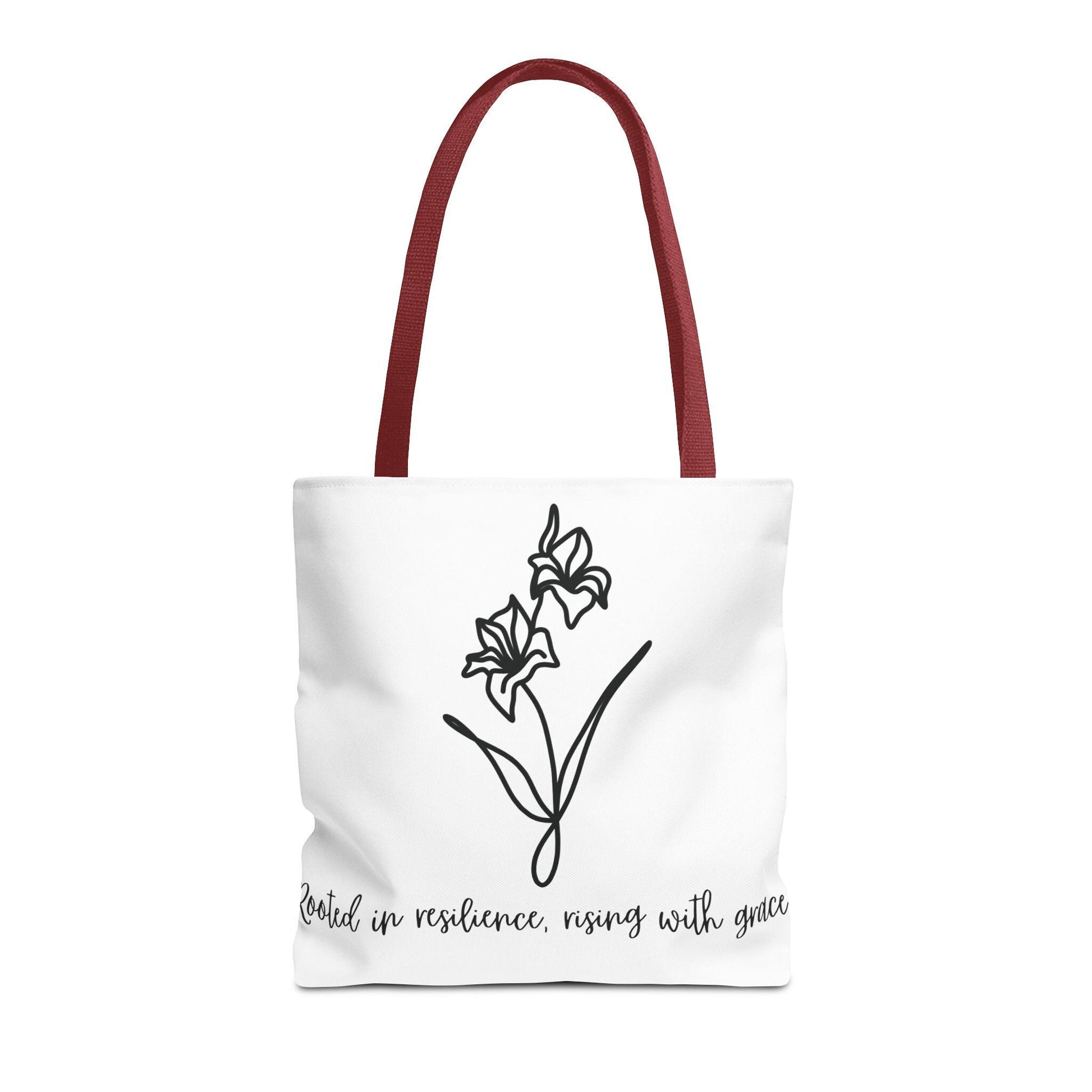 Gladiolus Agust Flower Tote Bag - Floral Quote Shopping Bag, Nature Lover Gift, Botanical Tote, Plant Lady Accessory, Farmhouse Style Purse