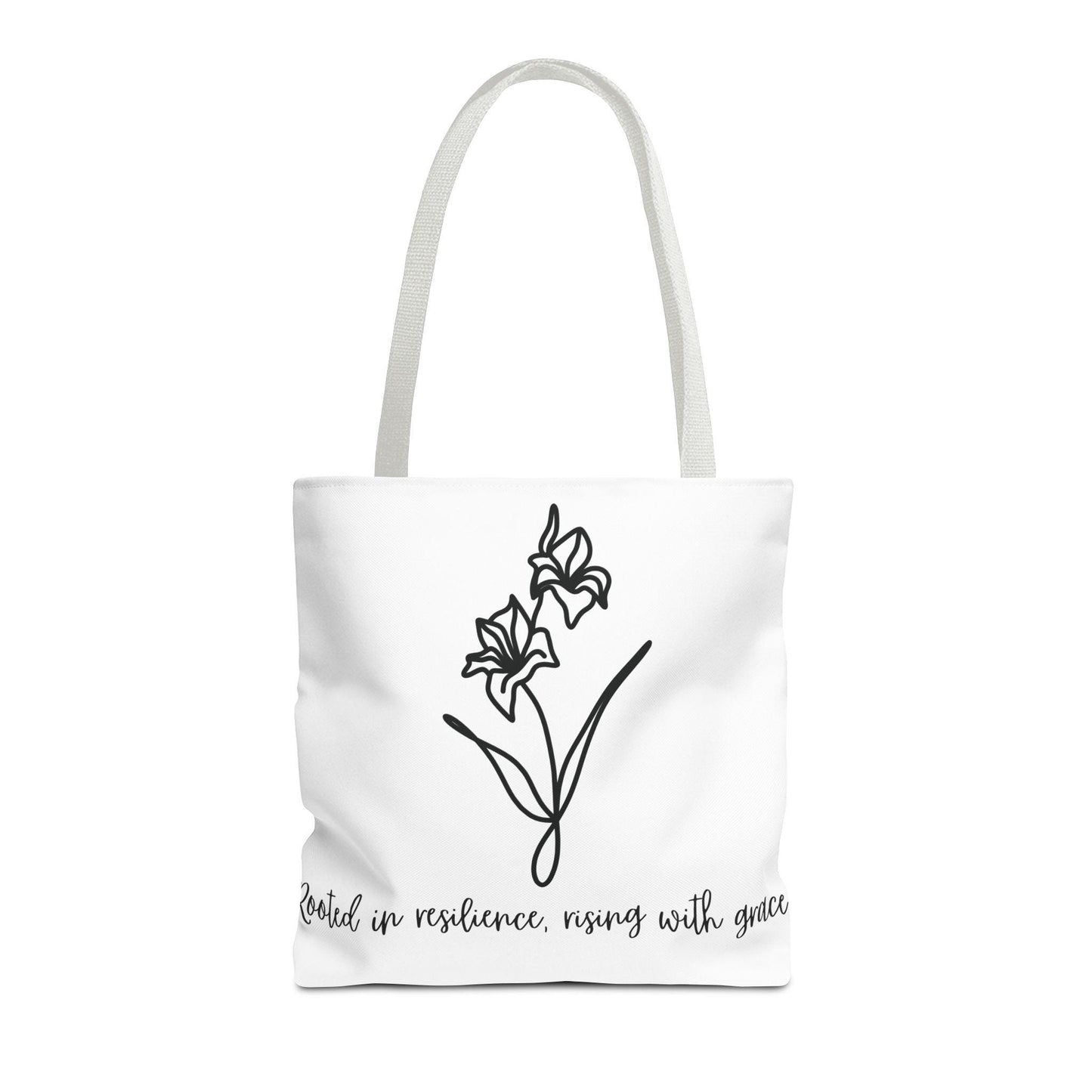 Gladiolus Agust Flower Tote Bag - Floral Quote Shopping Bag, Nature Lover Gift, Botanical Tote, Plant Lady Accessory, Farmhouse Style Purse