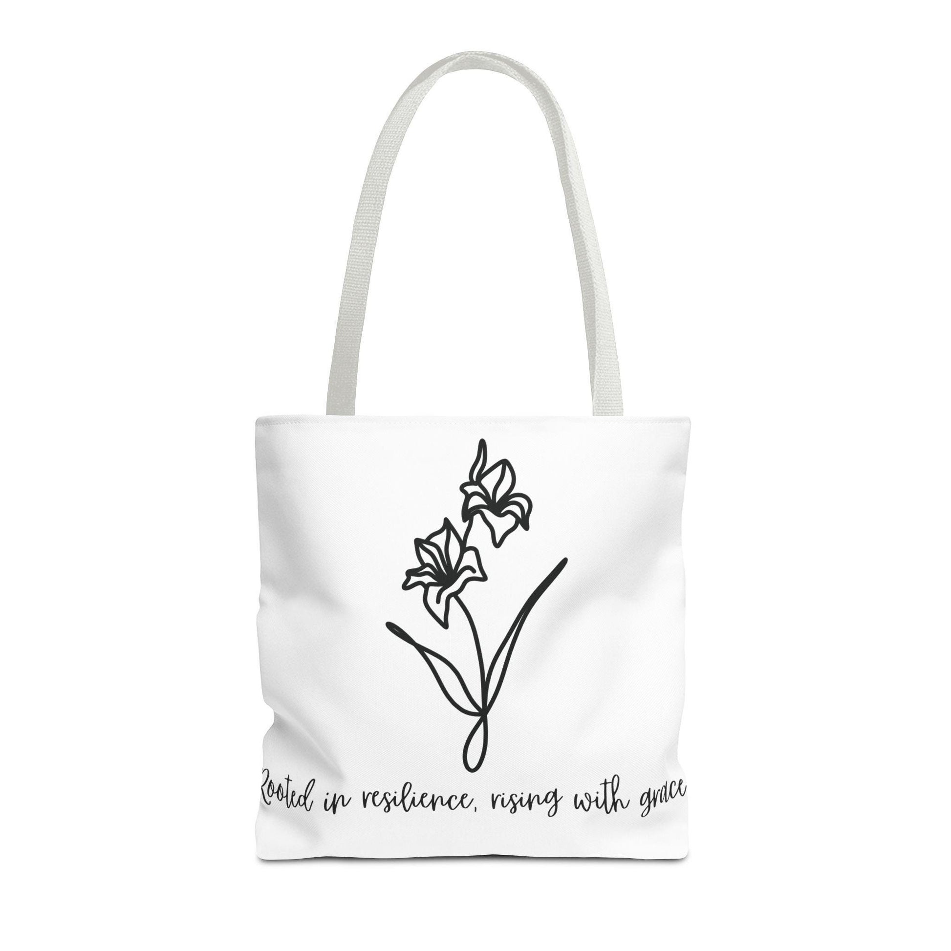 Gladiolus Agust Flower Tote Bag - Floral Quote Shopping Bag, Nature Lover Gift, Botanical Tote, Plant Lady Accessory, Farmhouse Style Purse