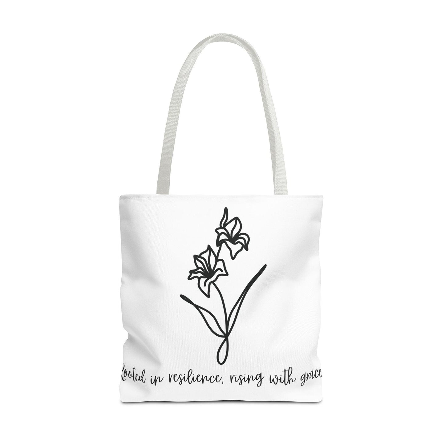 Gladiolus Agust Flower Tote Bag - Floral Quote Shopping Bag, Nature Lover Gift, Botanical Tote, Plant Lady Accessory, Farmhouse Style Purse