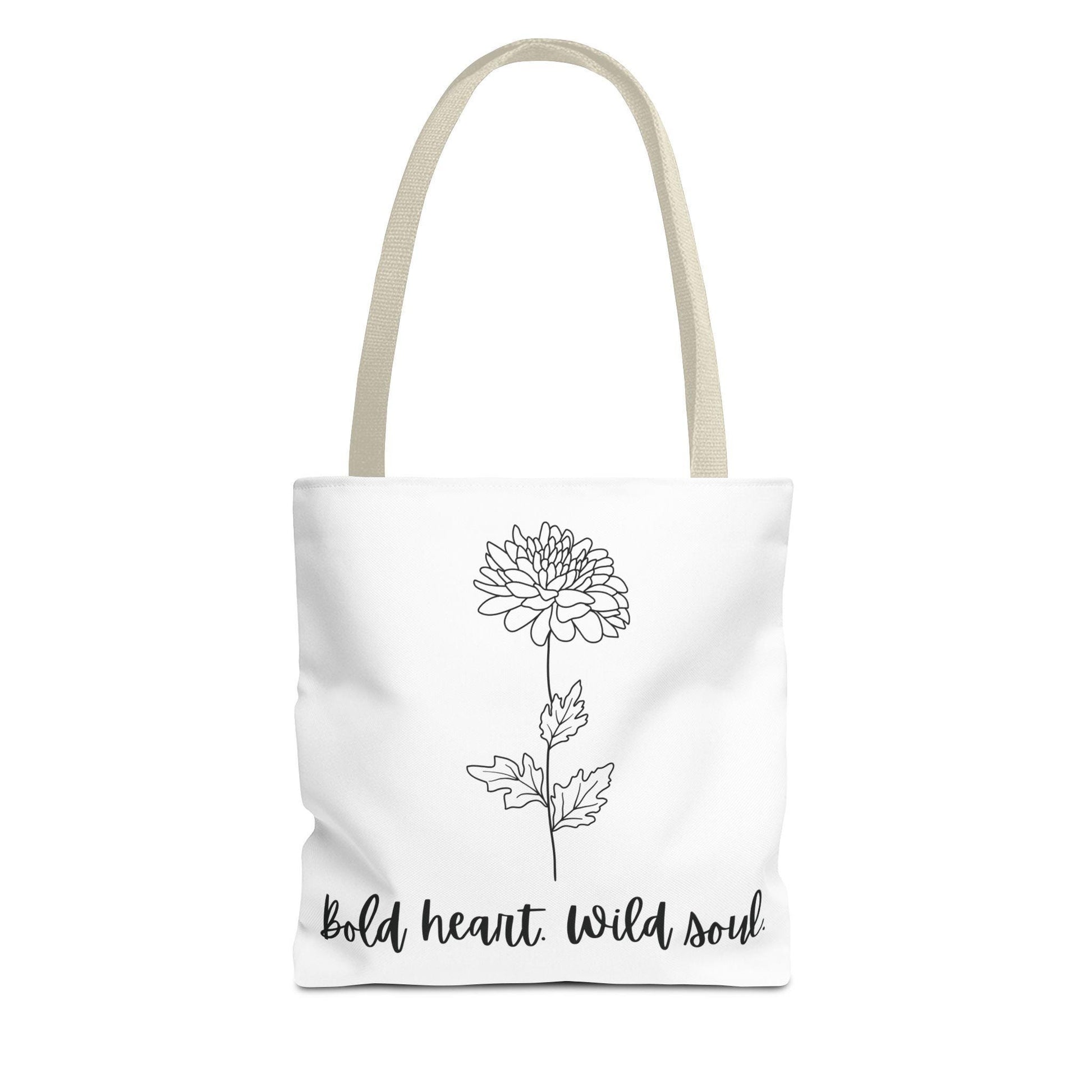 Bold Heart Wild Soul Tote Bag, Floral Tote, Inspirational Shopper, Eco-Friendly Bag, Gift for Her, Everyday Use