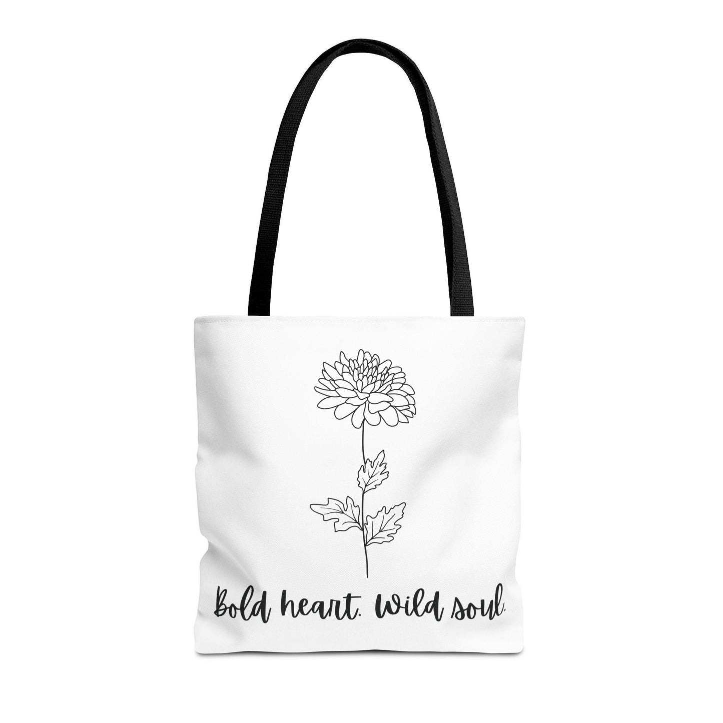 Bold Heart Wild Soul Tote Bag, Floral Tote, Inspirational Shopper, Eco-Friendly Bag, Gift for Her, Everyday Use