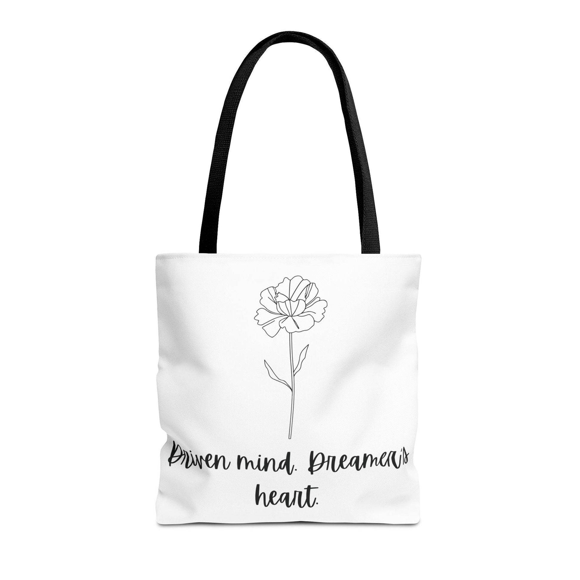 January Birth Flower Gift Floral Motivational Tote Bag, Inspirational Gift, Carnation Beach Bag, Eco-Friendly Tote Gift for Her