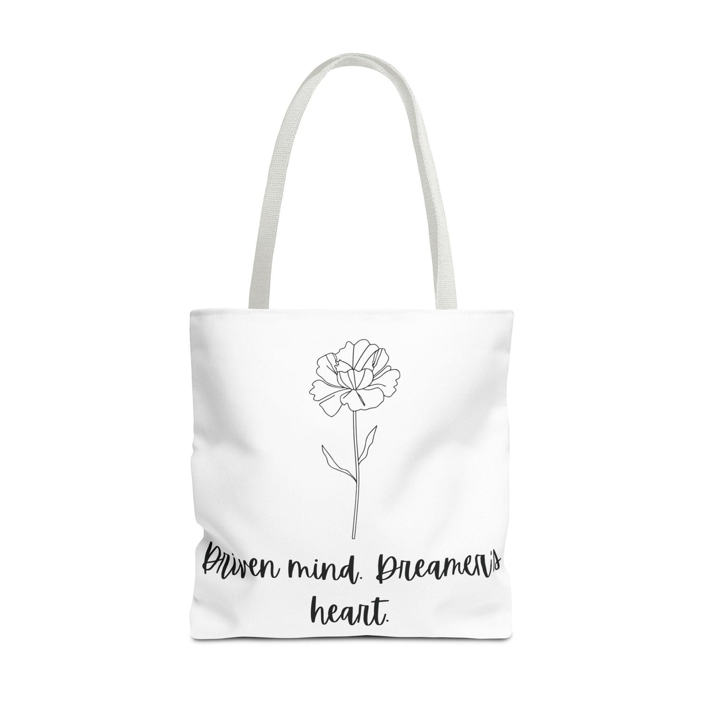 January Birth Flower Gift Floral Motivational Tote Bag, Inspirational Gift, Carnation Beach Bag, Eco-Friendly Tote Gift for Her