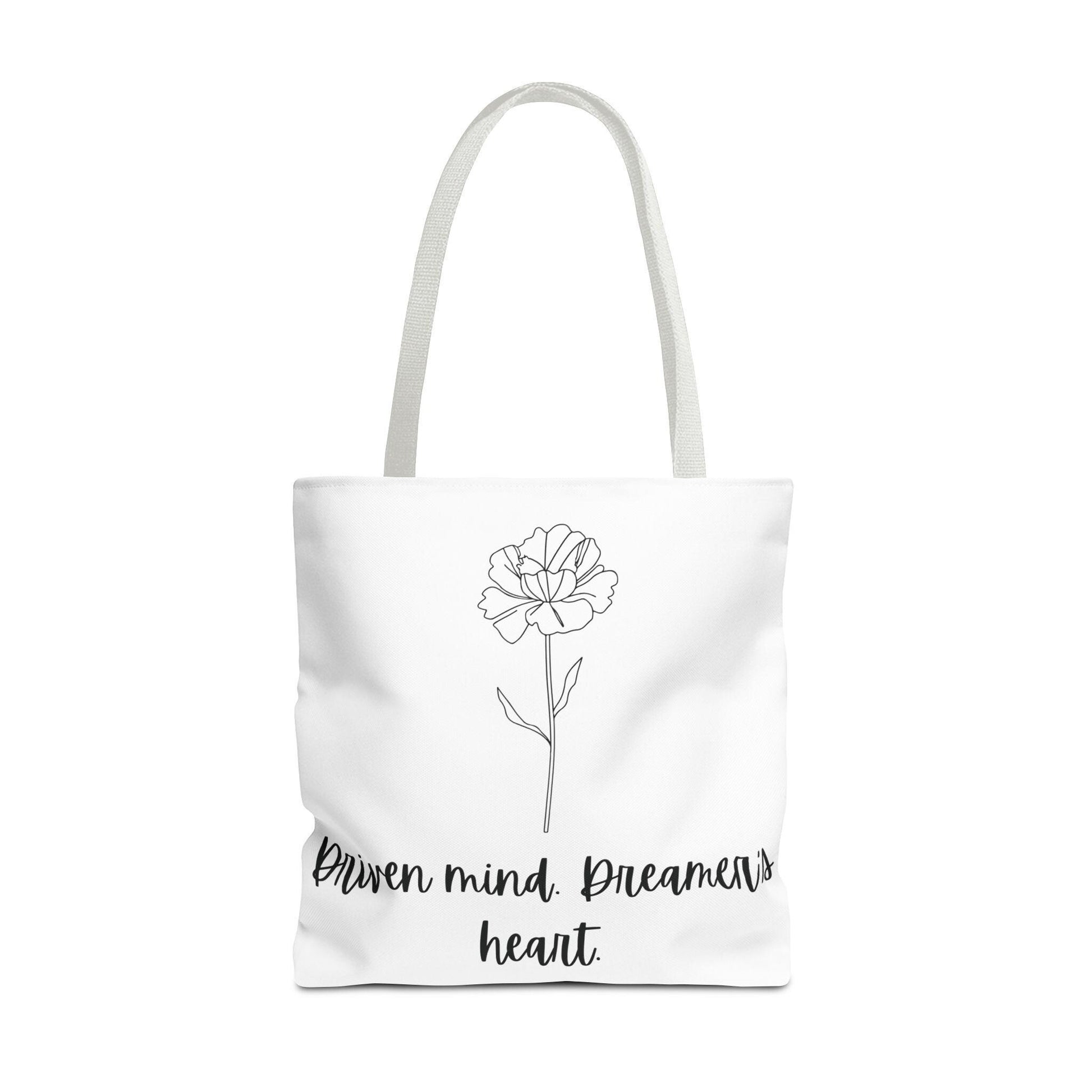 January Birth Flower Gift Floral Motivational Tote Bag, Inspirational Gift, Carnation Beach Bag, Eco-Friendly Tote Gift for Her