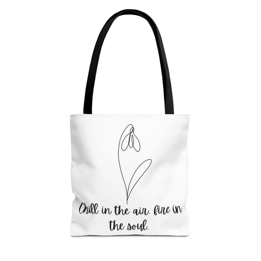 January Birth Flower Tote Bag Snowdrop Design Bith Month Floral Gift Winter Tote Minimalist Botanical Bag Gift for Her