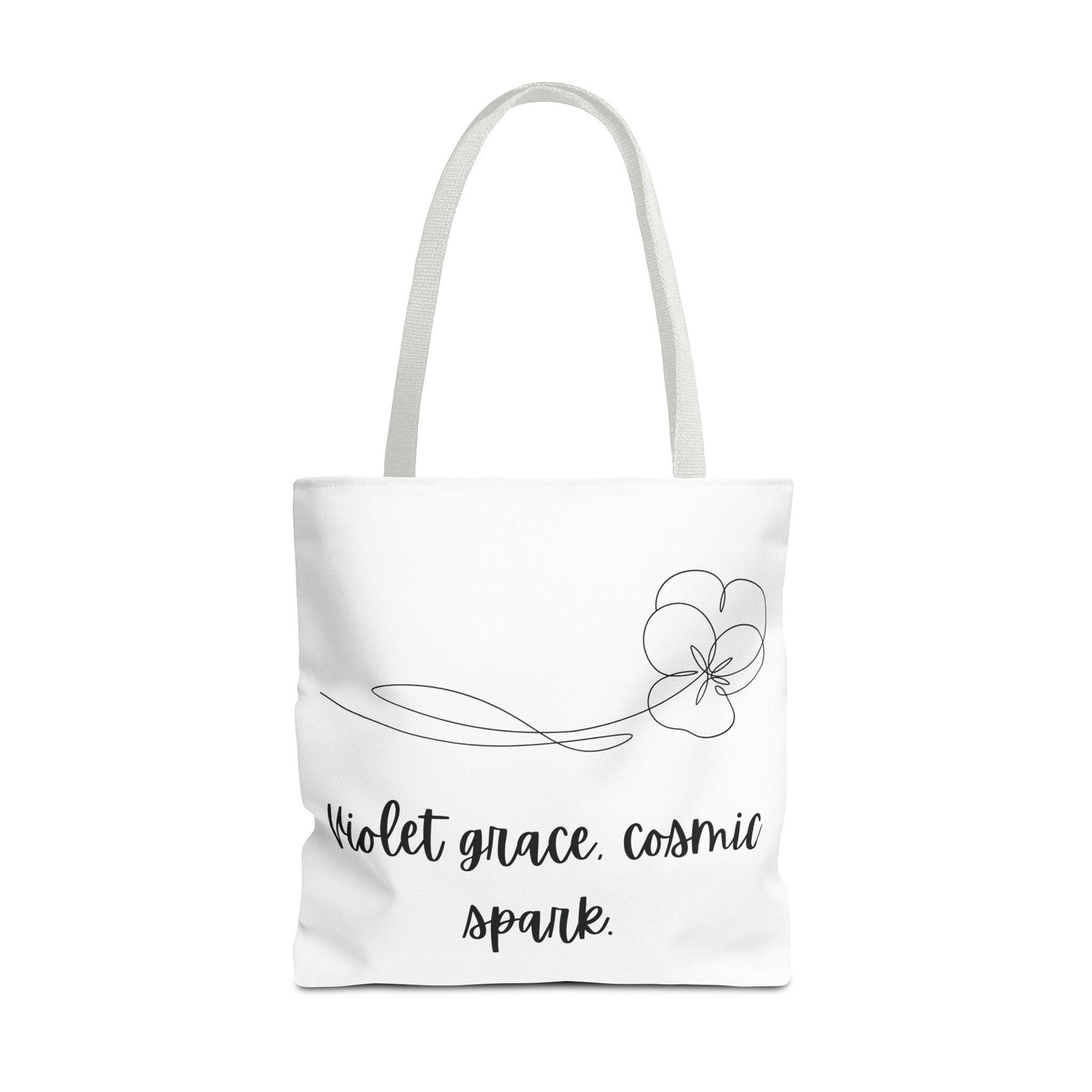 February Birth Flower Tote -Violet Design-Birth Month Floral Gift-Winter Tote- Gift for Her-Happy Mother's Day