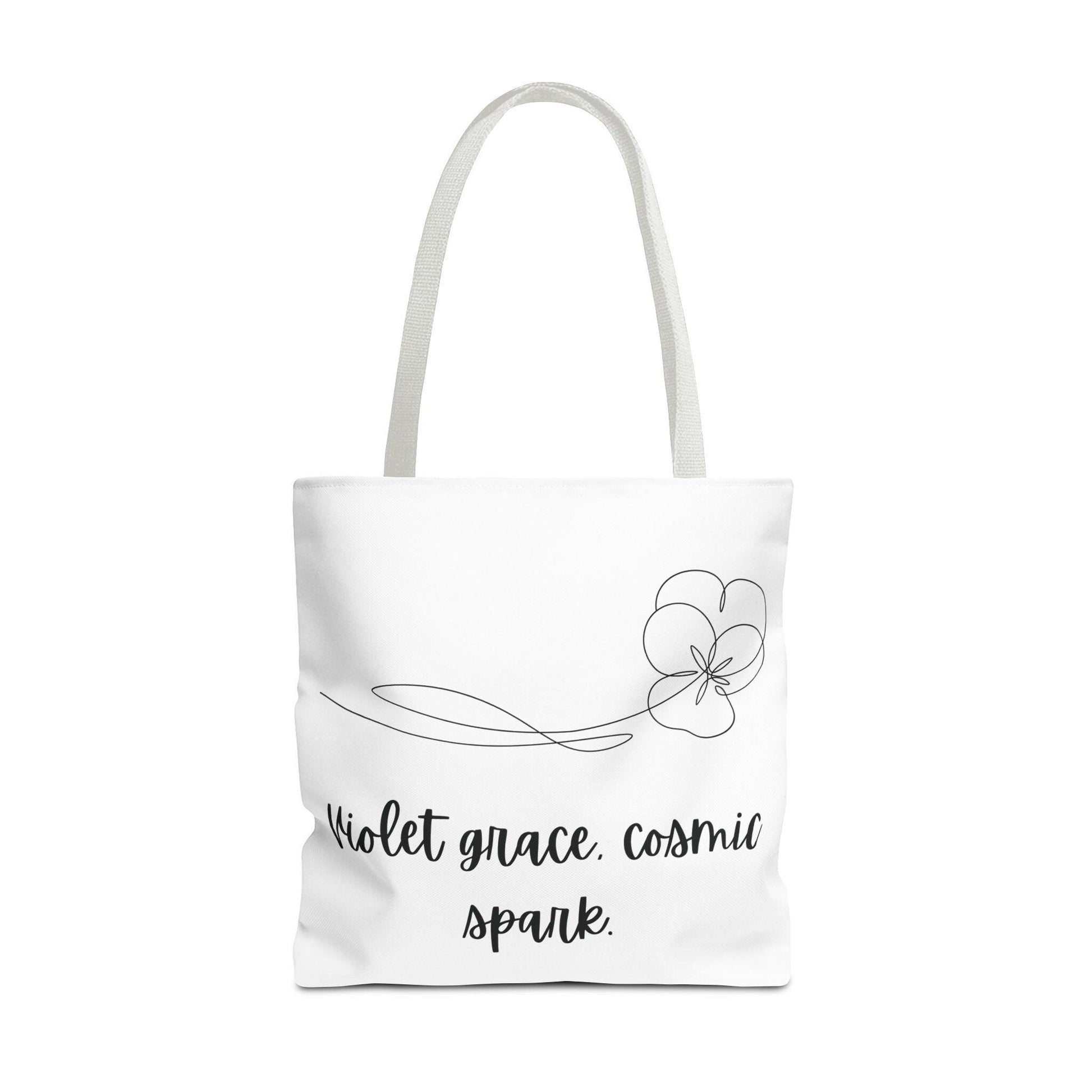 February Birth Flower Tote -Violet Design-Birth Month Floral Gift-Winter Tote- Gift for Her-Happy Mother's Day