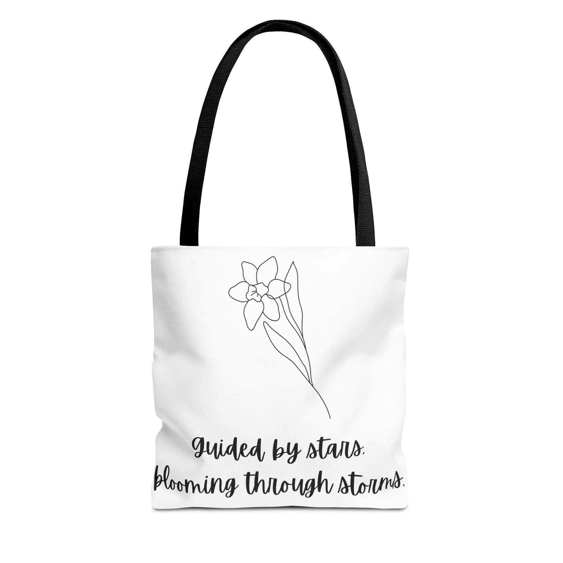 March Birth flower Tote Bag, Floral Tote, Reusable Shopping Bag, Botanical Tote, Birthday Gift Tote, Spring Tote Bag