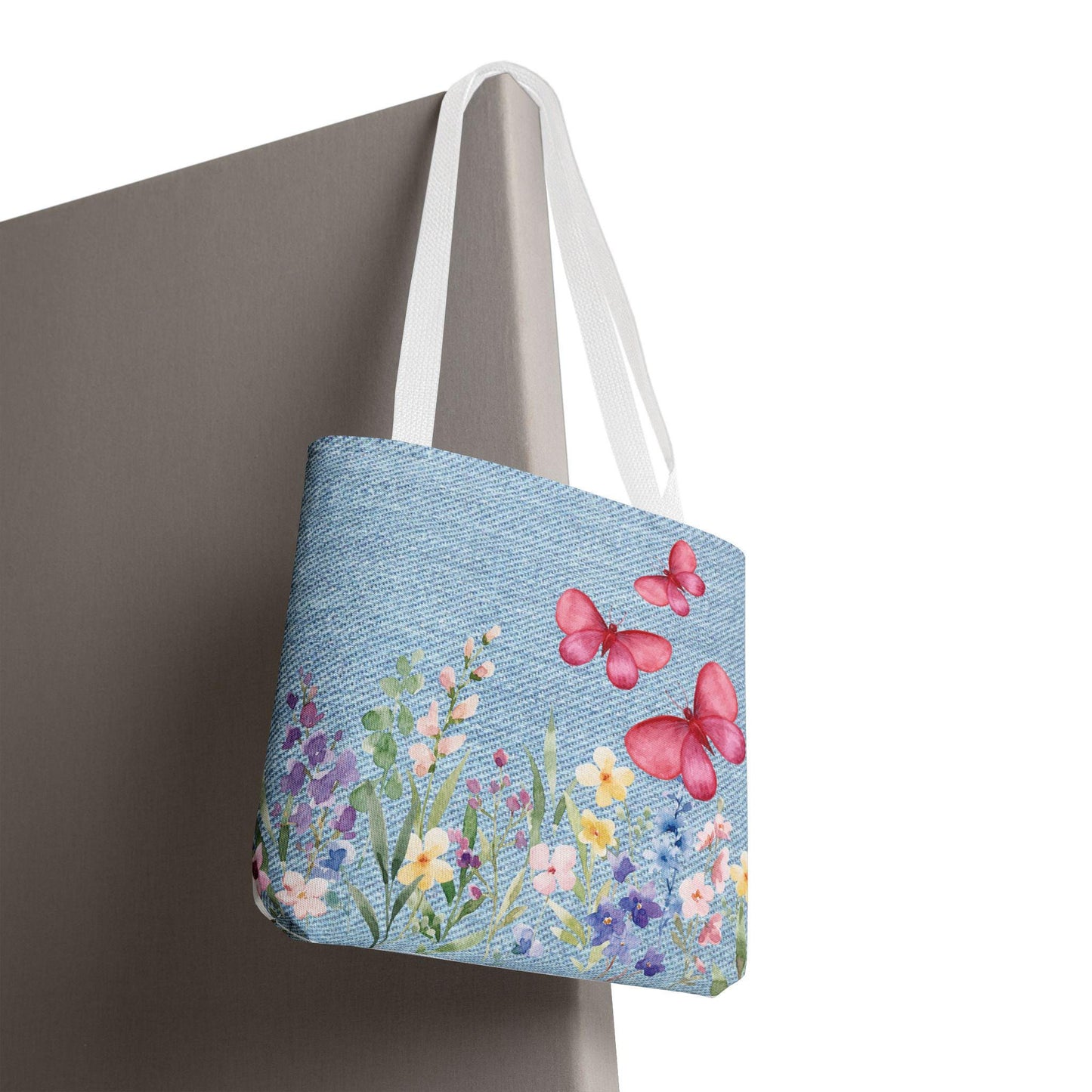 Butterfly Garden Tote Bag | Floral Carry-All for Spring Adventures, Eco-Friendly Shopping, Teacher Gift, Beach Bag, Everyday Essentials